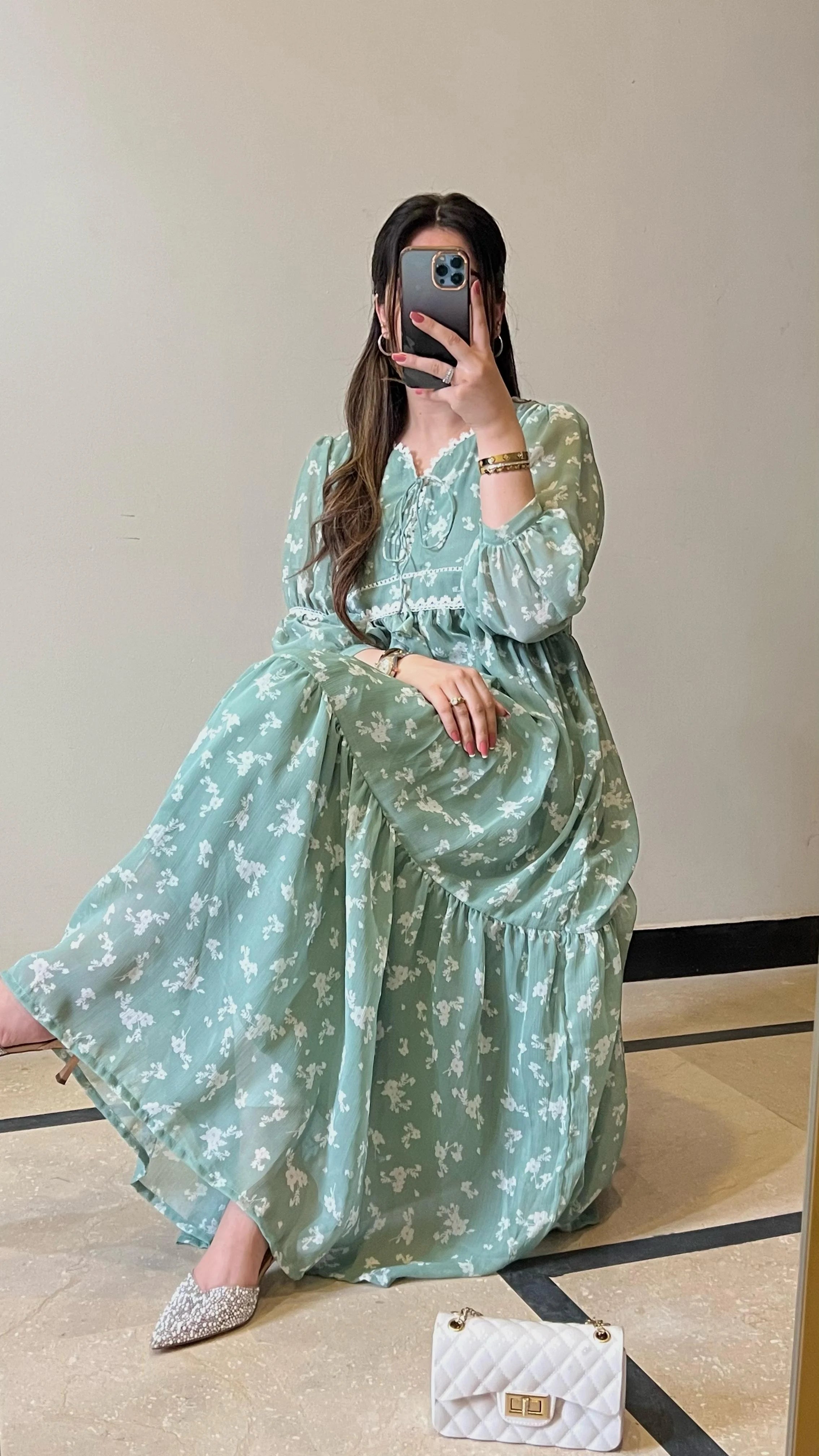 Sage Mist Floral Frock