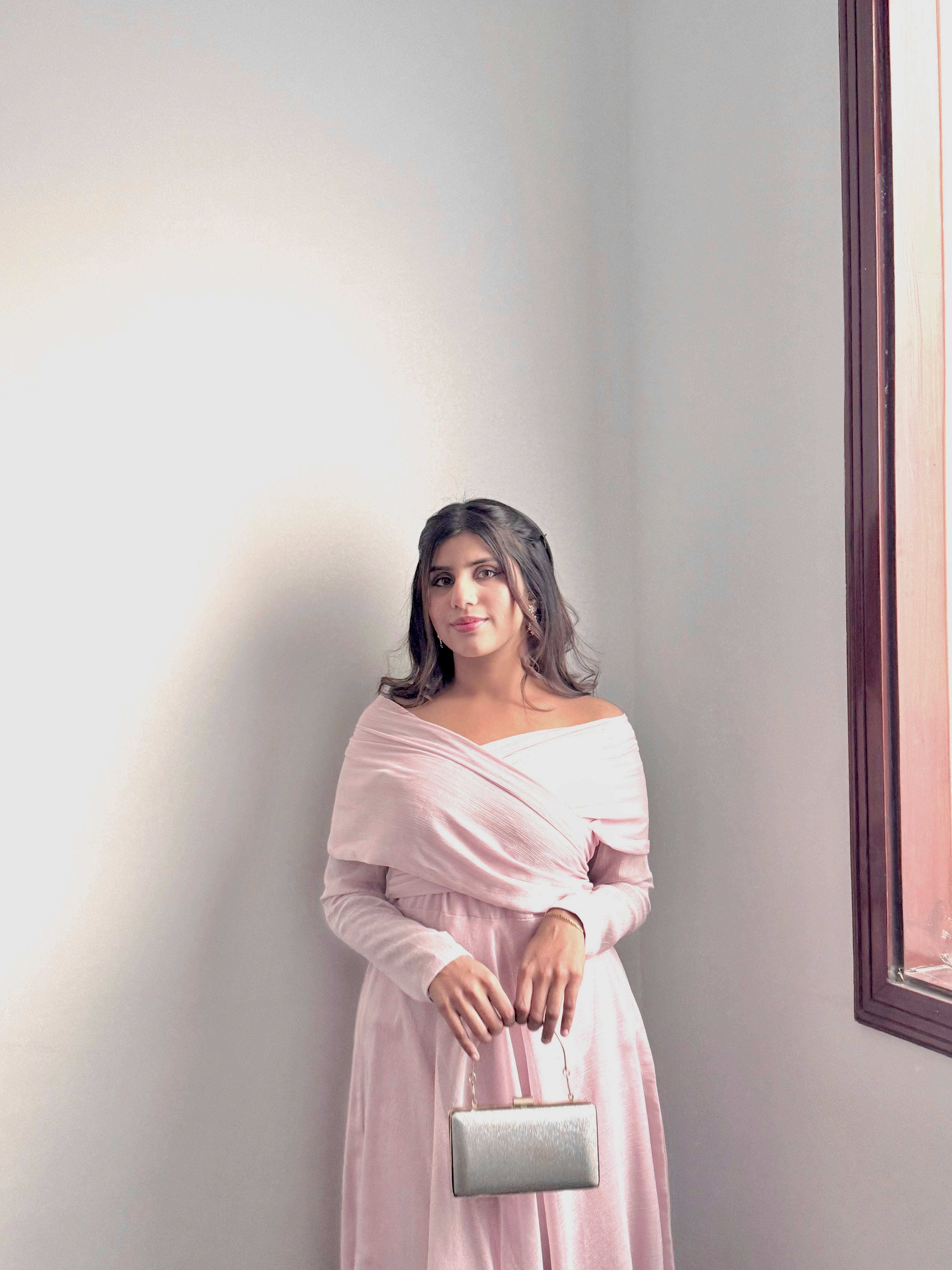 Pink Drop Shoulder Maxi