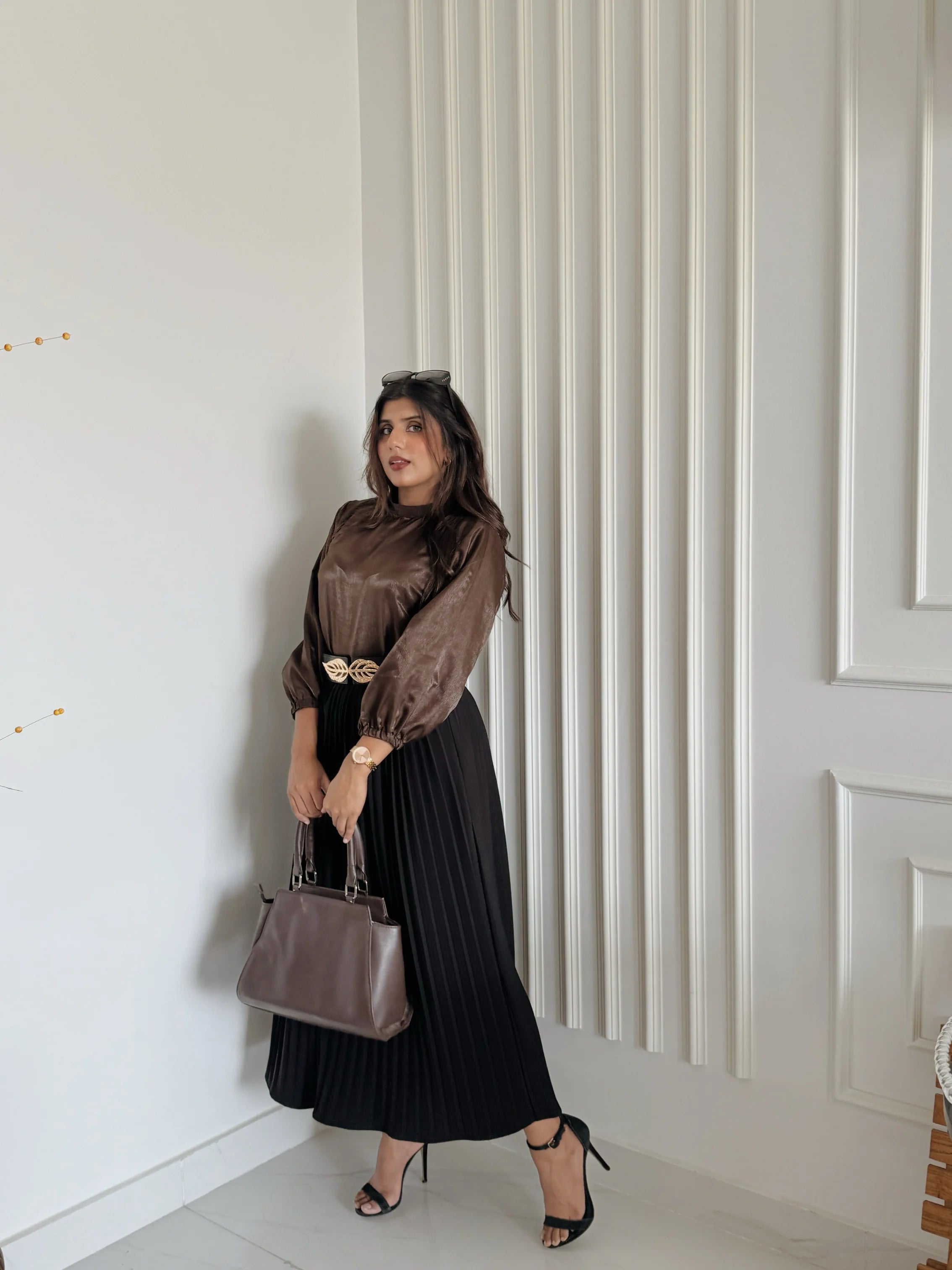 Silk Pleated Skirt