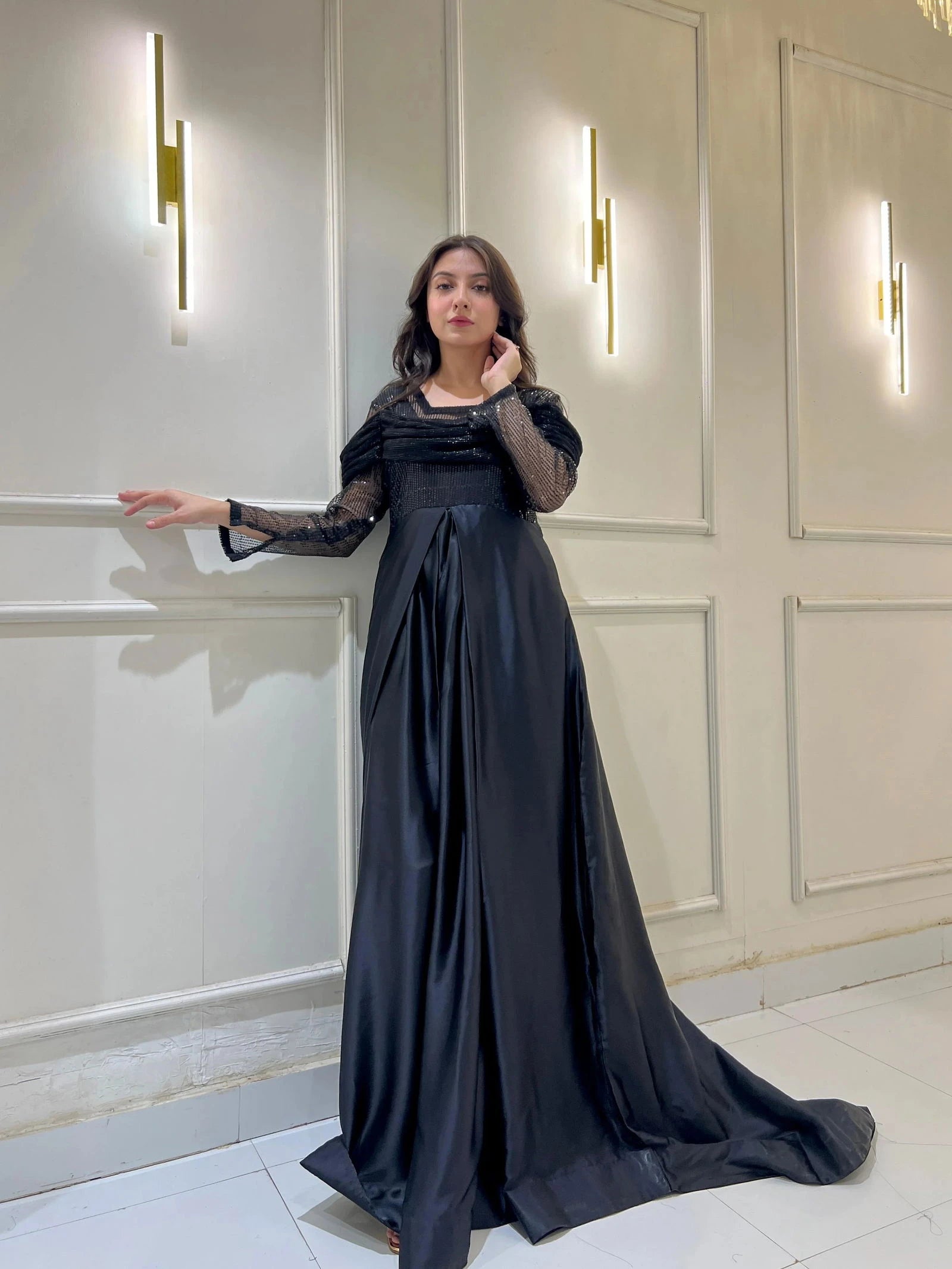 Black Moonlight Gown Mataish Black Moonlight Gown Mataish