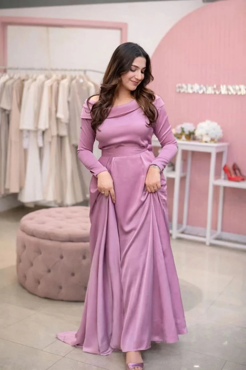 Lilac Long Dress – Mataish