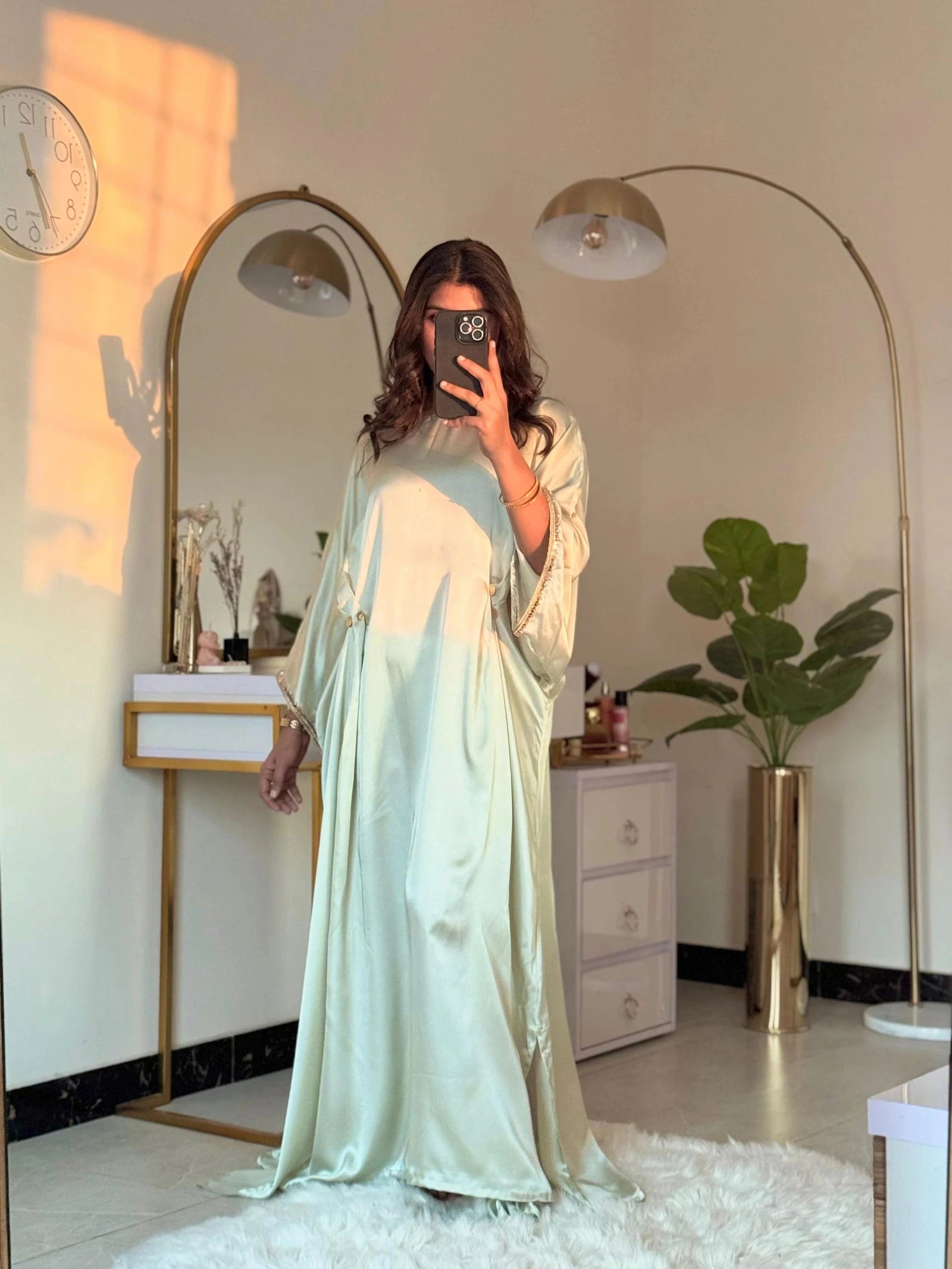 sage green kaftan dress Sage Green Kaftan Dress Handwoven Boho Maxi Tunic