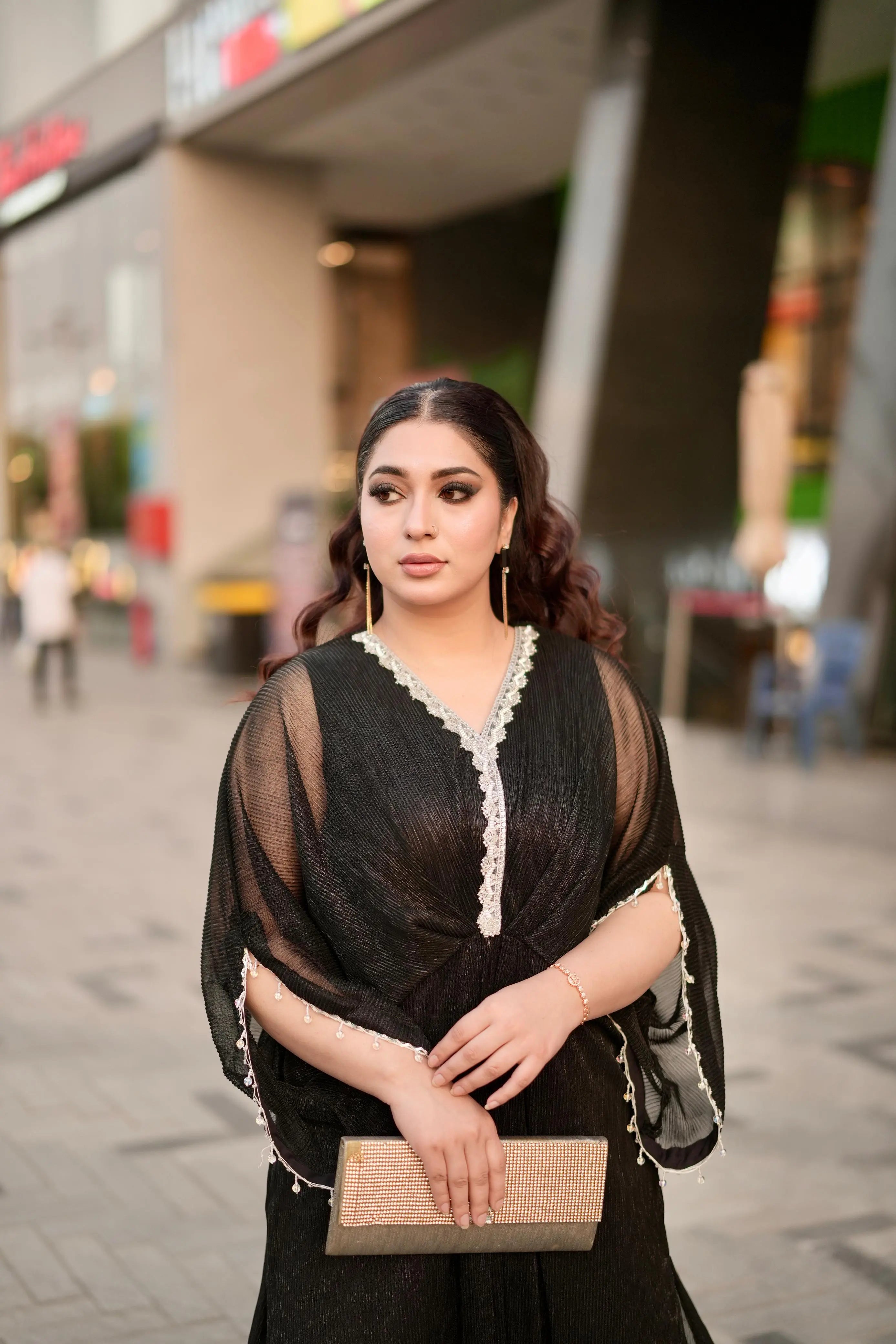 Black Sparkle Kaftan