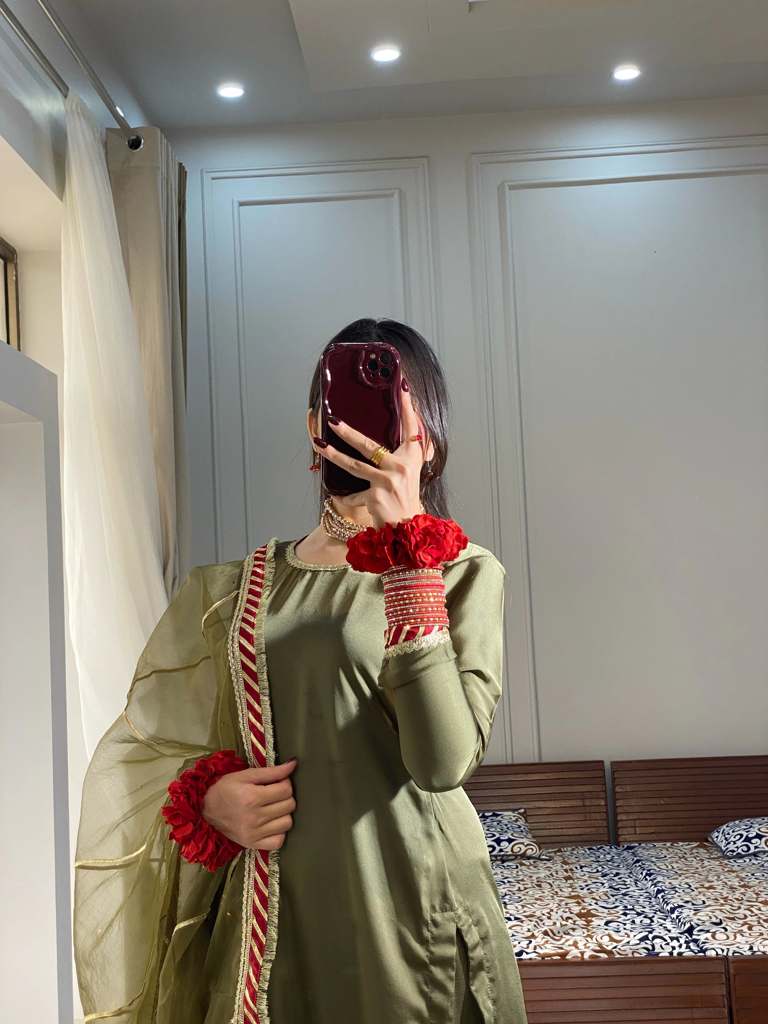 Olive Green Gharara