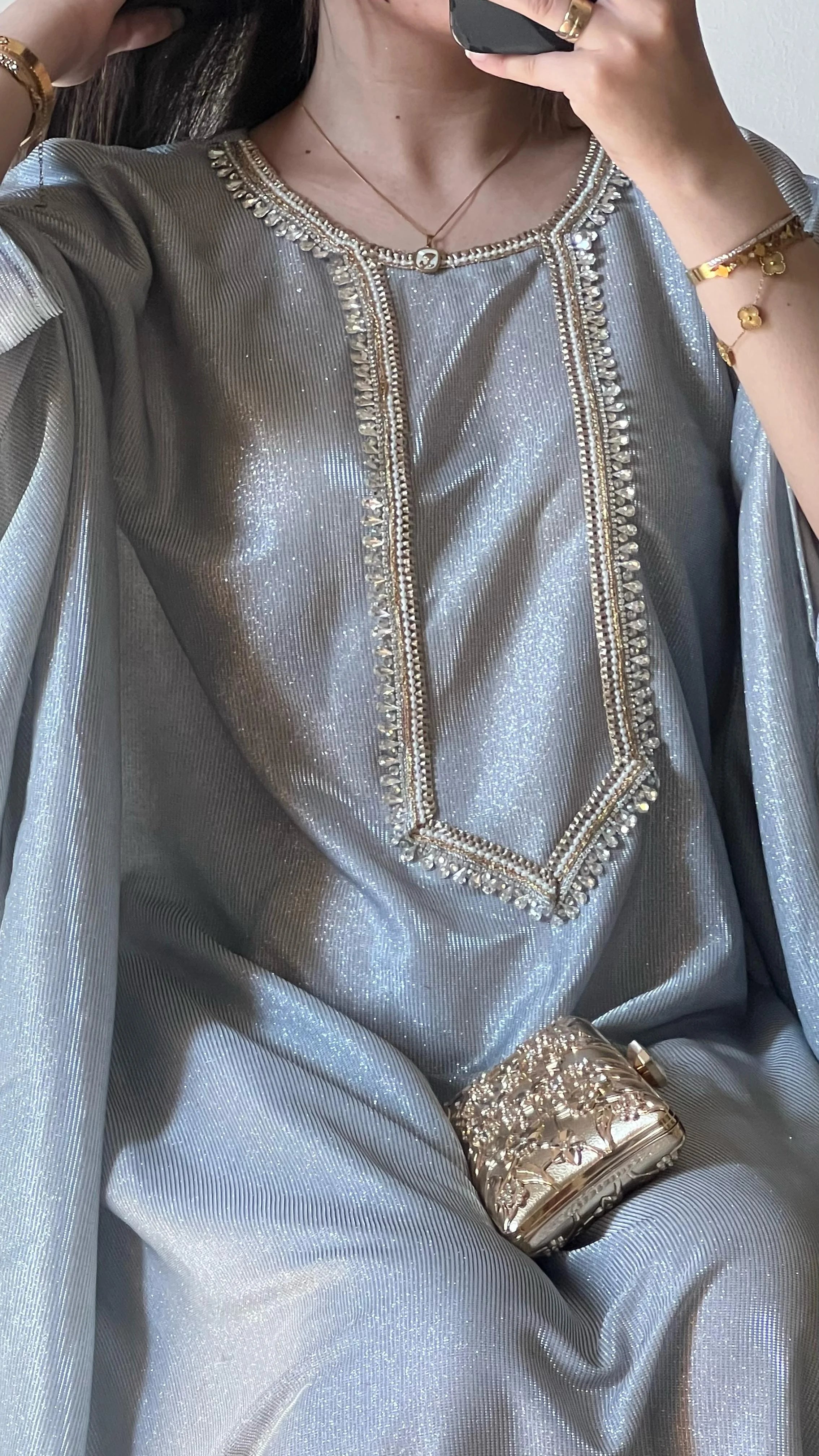 Silver Moonlit Kaftan