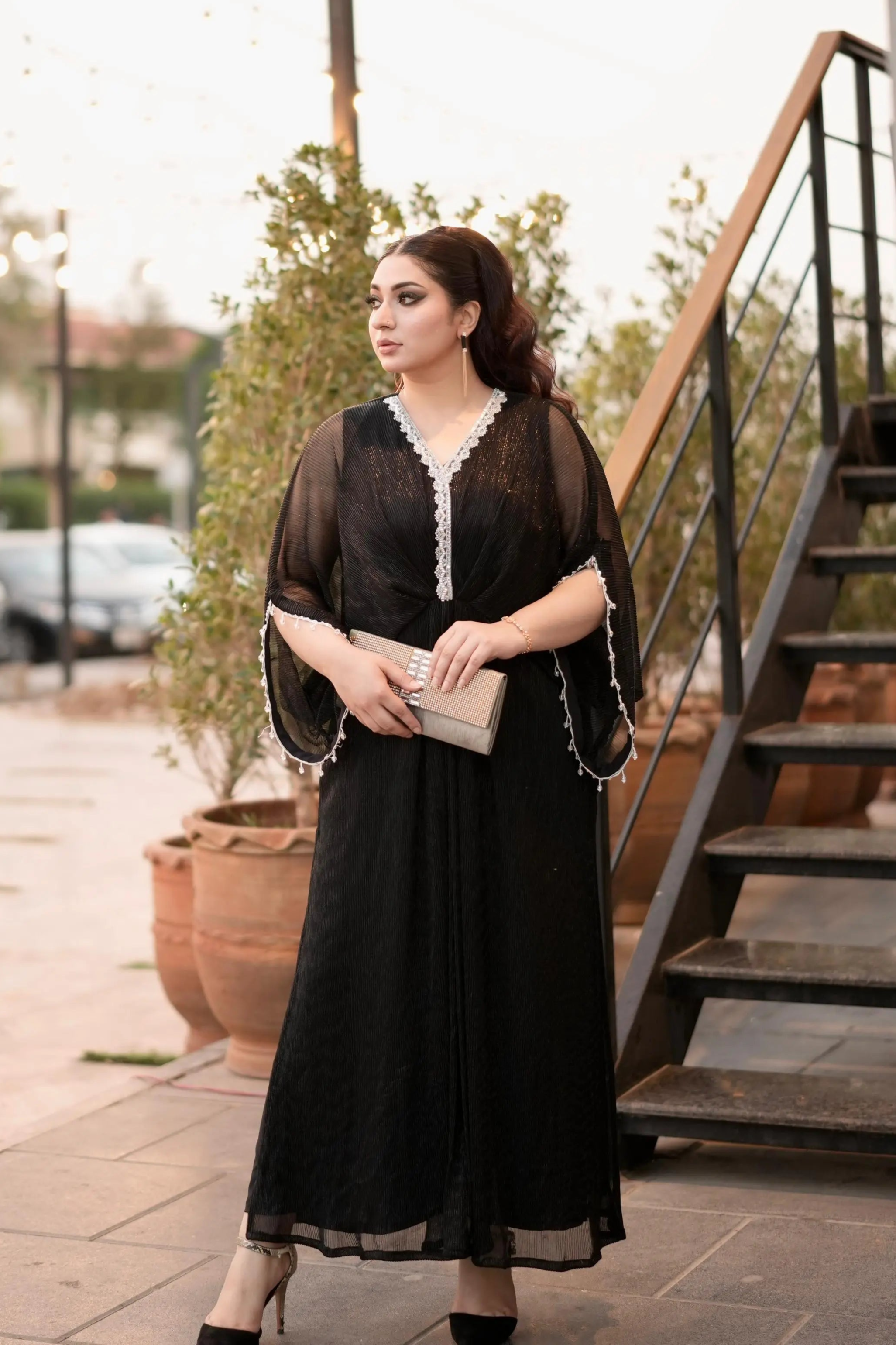 Black Sparkle Kaftan