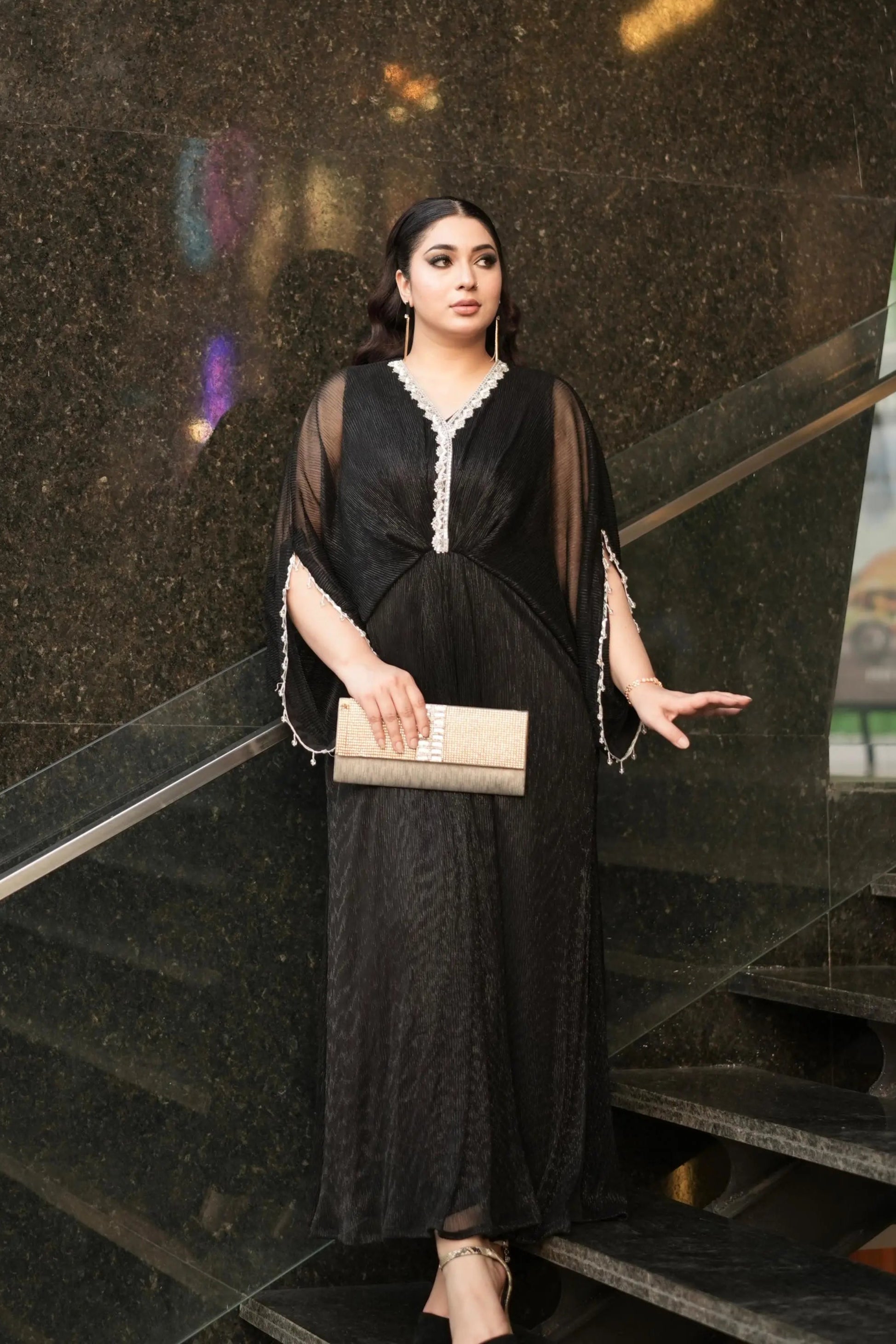Black Sparkle Kaftan