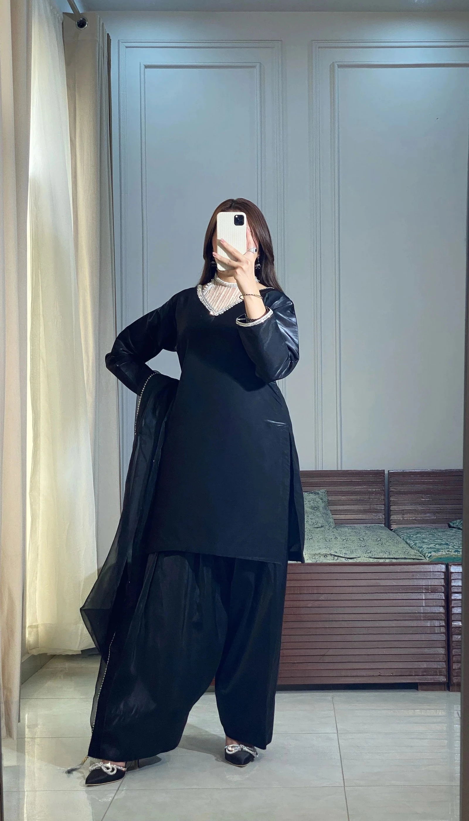 Black Farshi Shalwar - Mataish