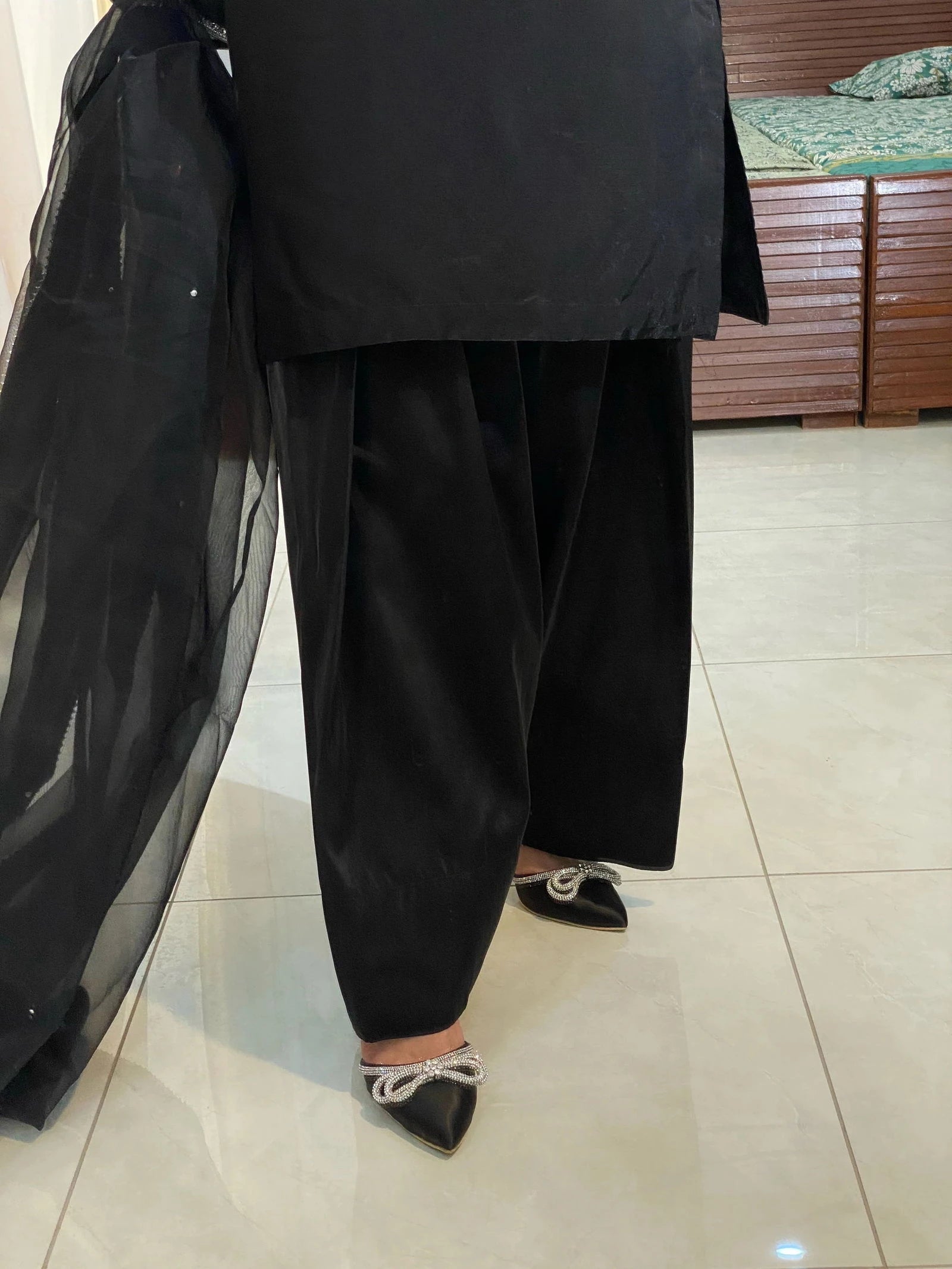 Black Farshi Shalwar - Mataish