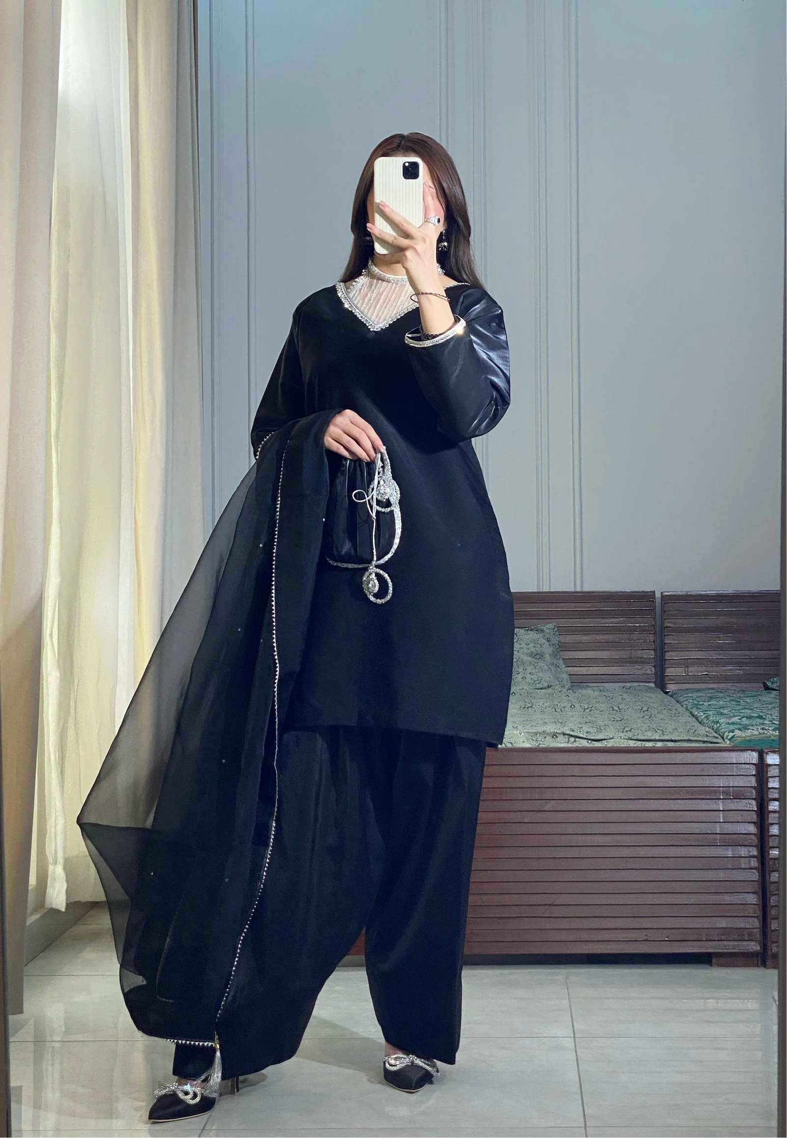 Black Farshi Shalwar - Mataish