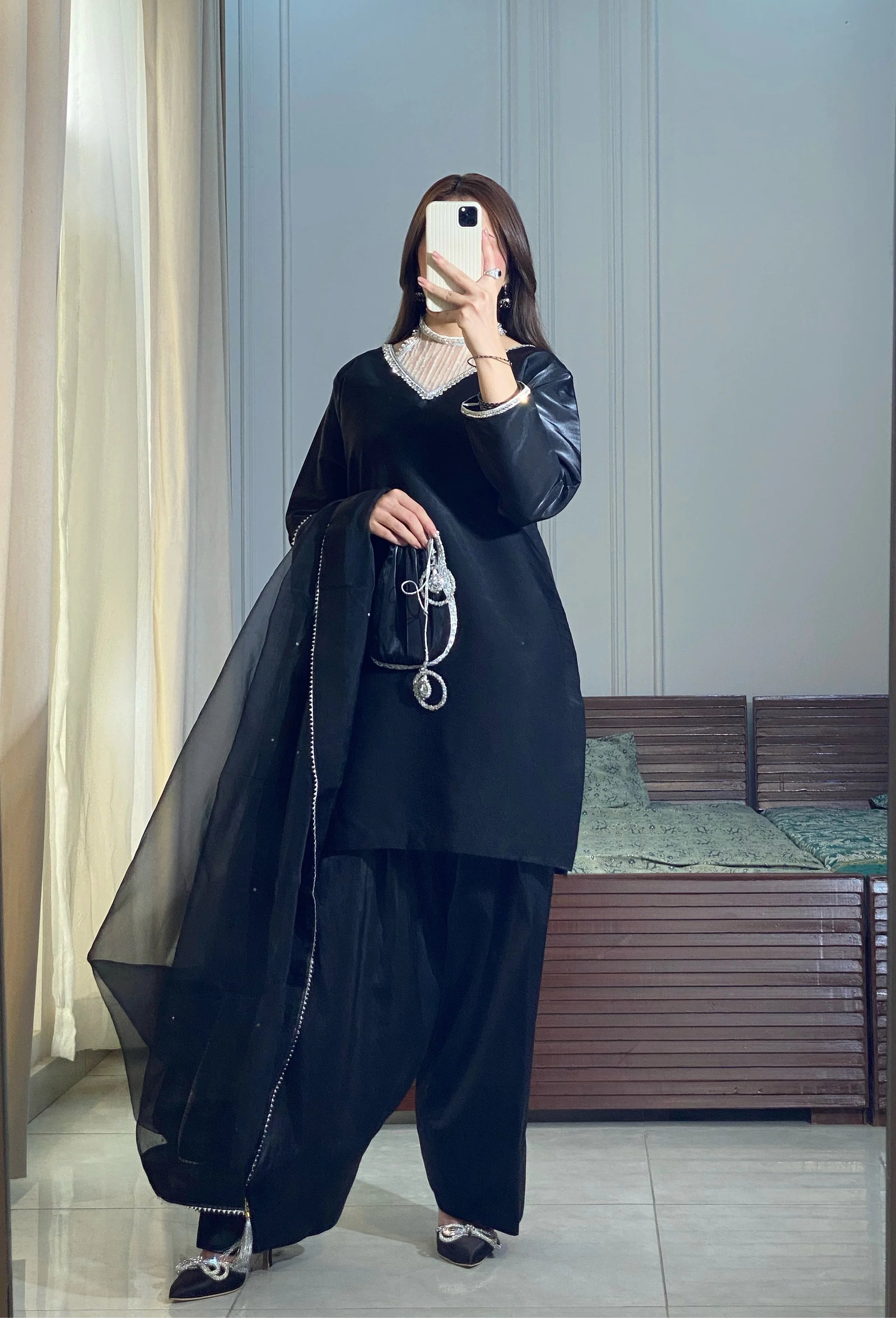 Black Farshi Shalwar - Mataish