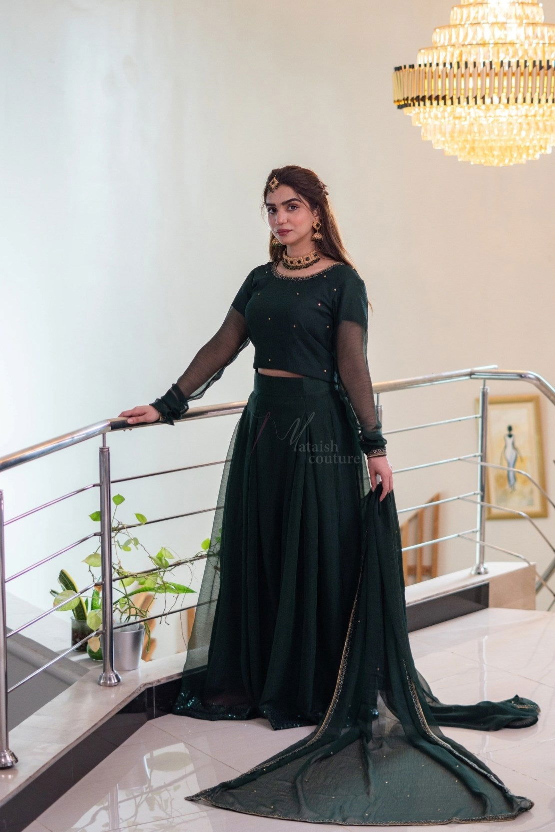 Deep Green Lehenga Choli - Mataish