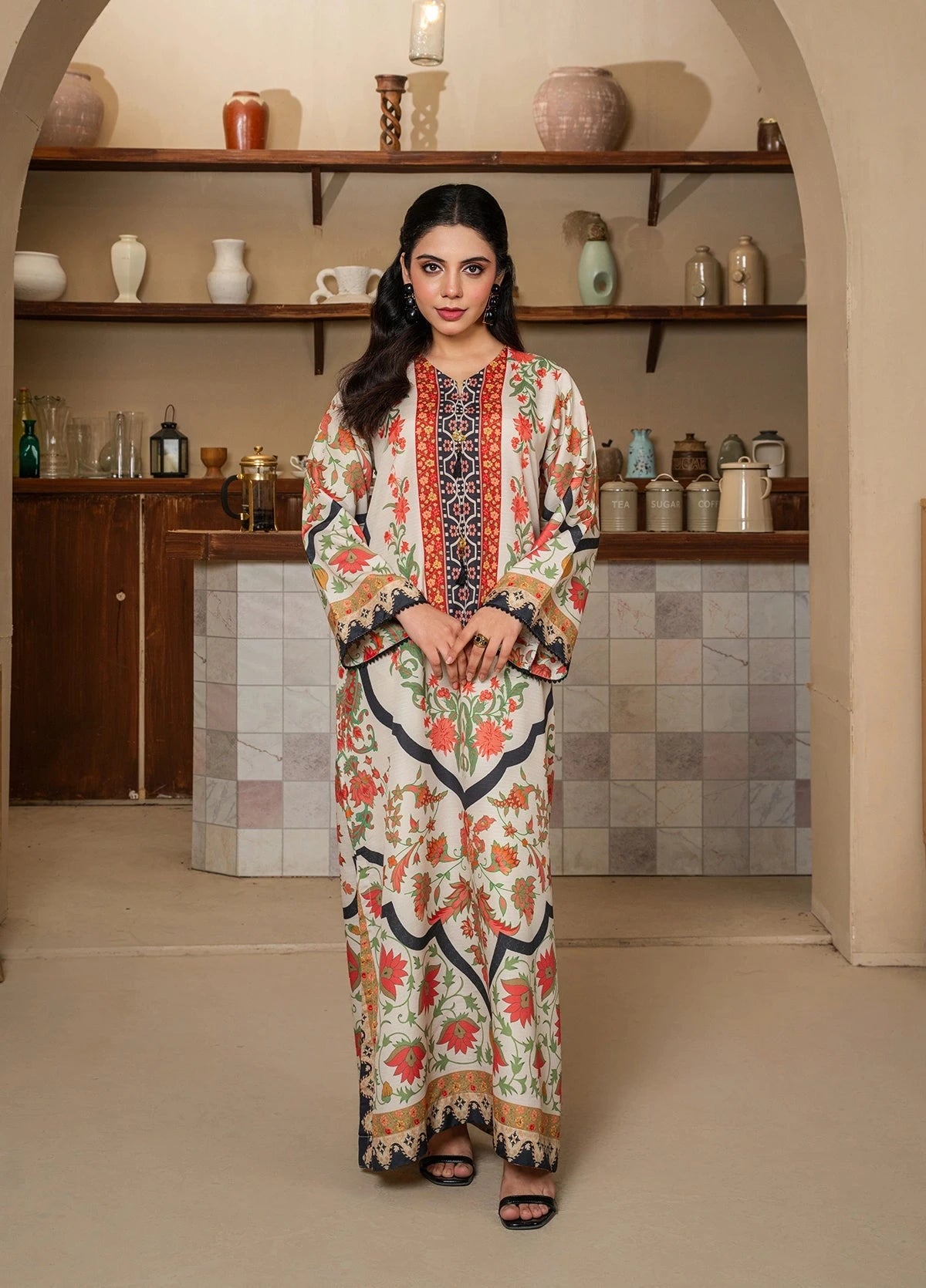 Flora Ivory Long Shirt - Mataish