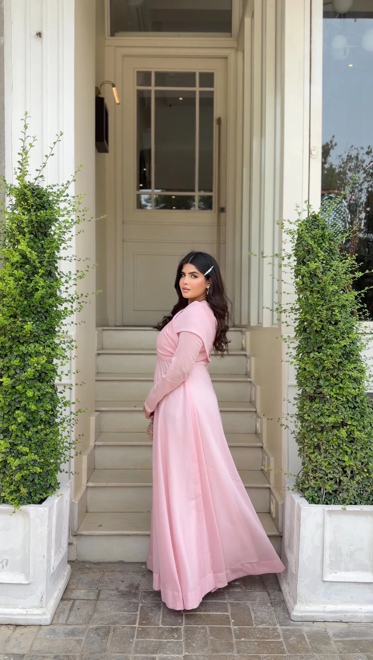 Pink Drop Shoulder Maxi