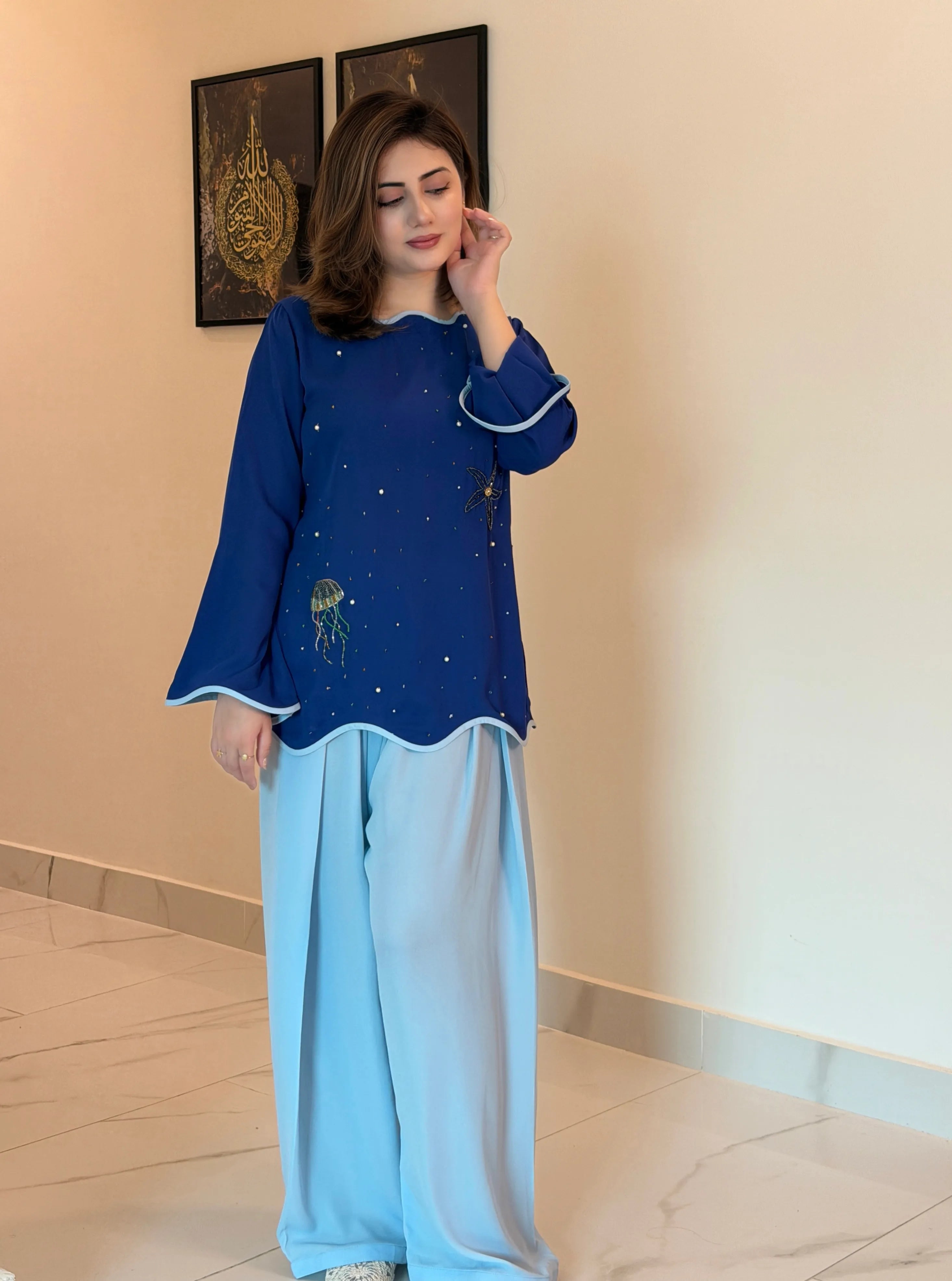 Blue Cut Dana Pearl Cord Set