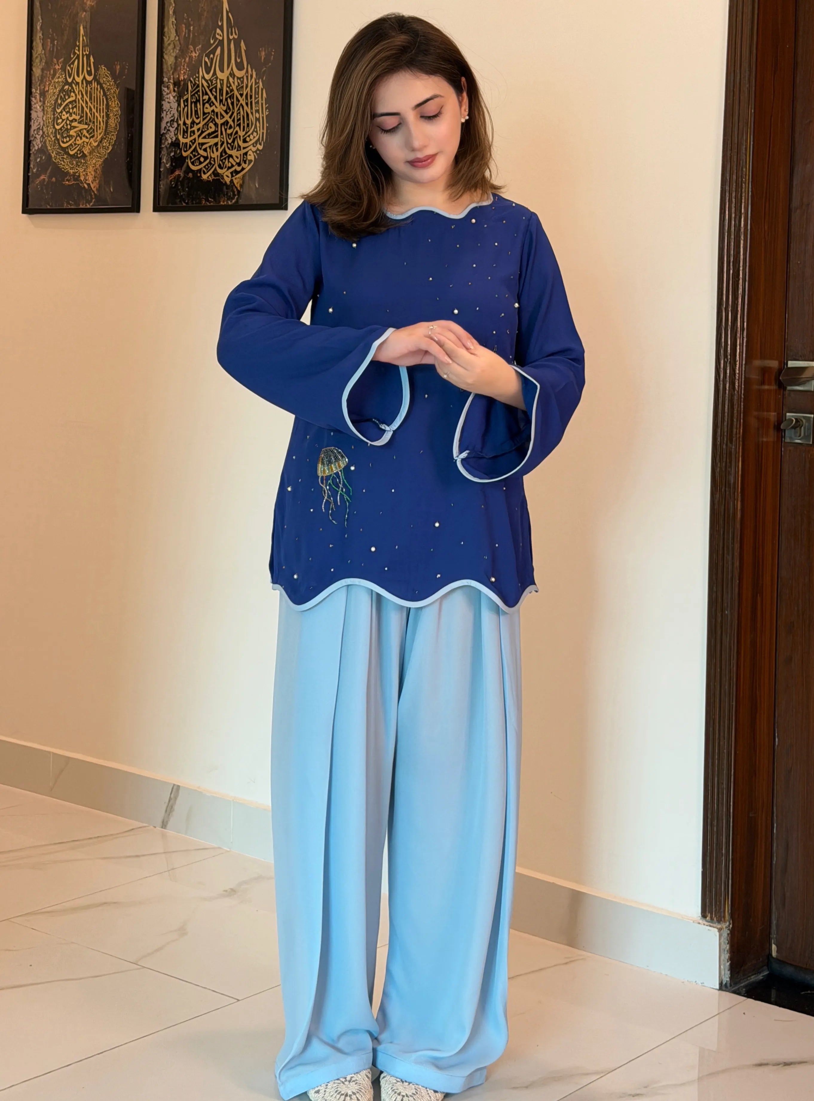 Blue Cut Dana Pearl Cord Set
