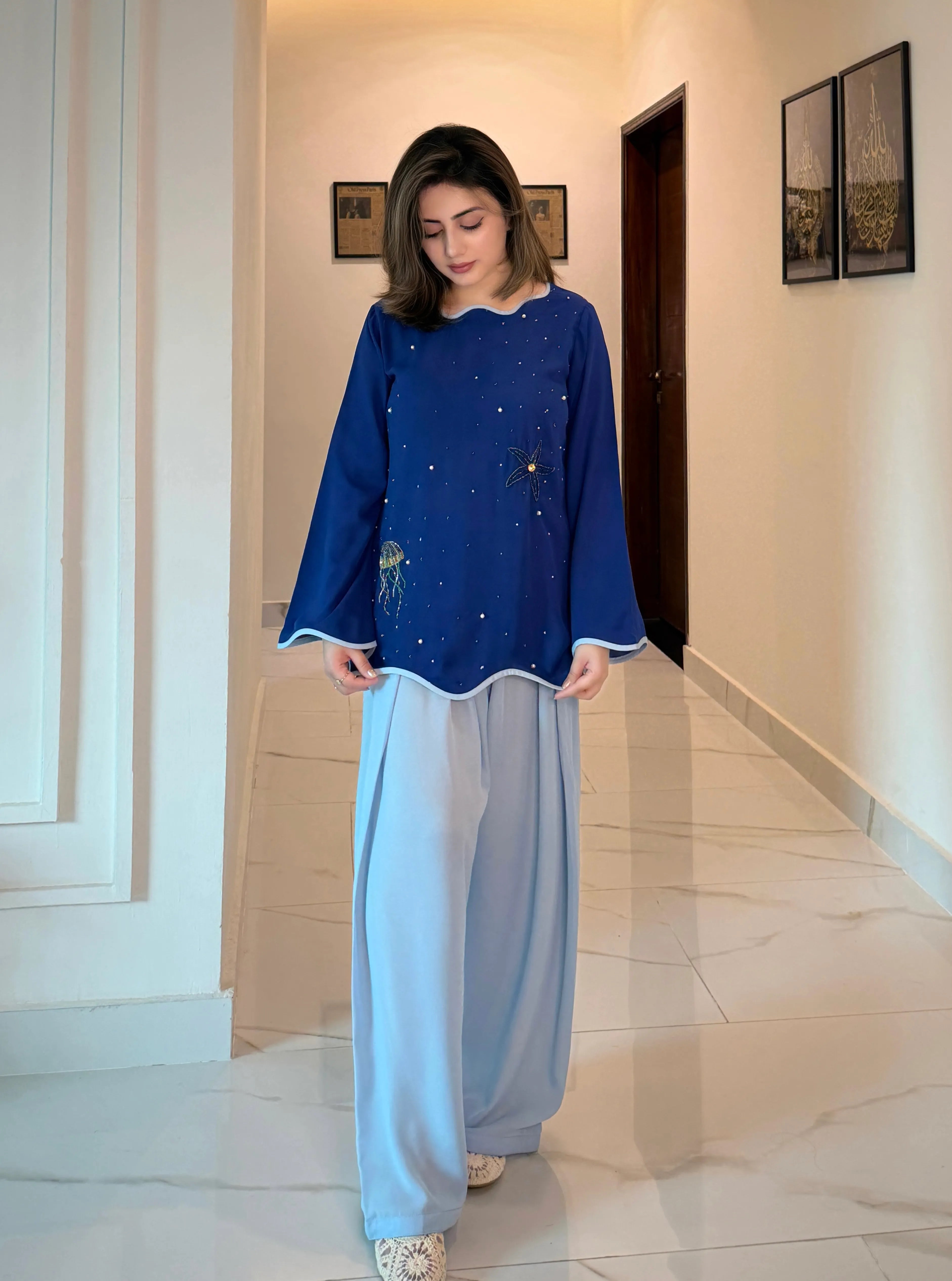 Blue Cut Dana Pearl Cord Set