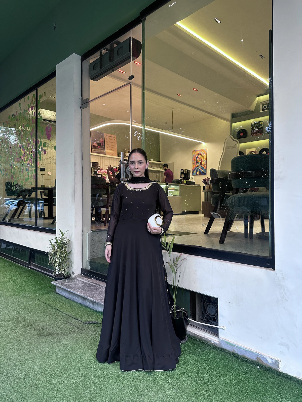 Handworked Cutdana & Pearl Long Maxi