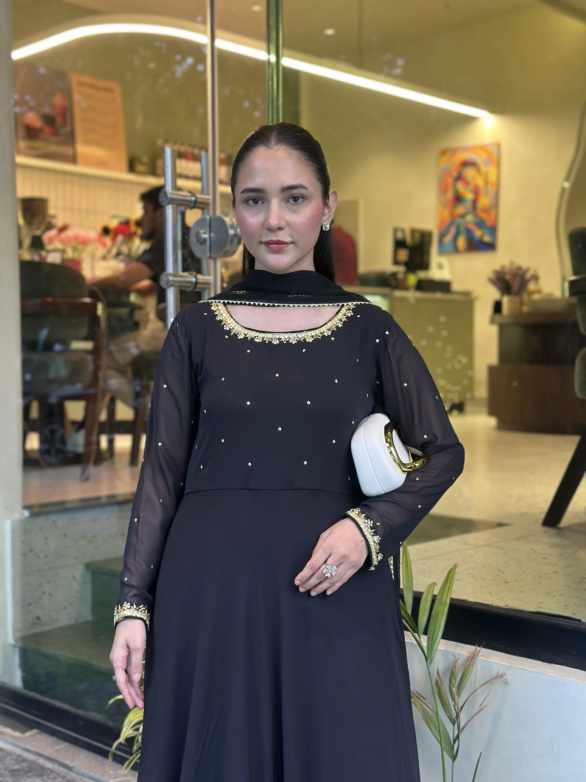 Handworked Cutdana & Pearl Long Maxi