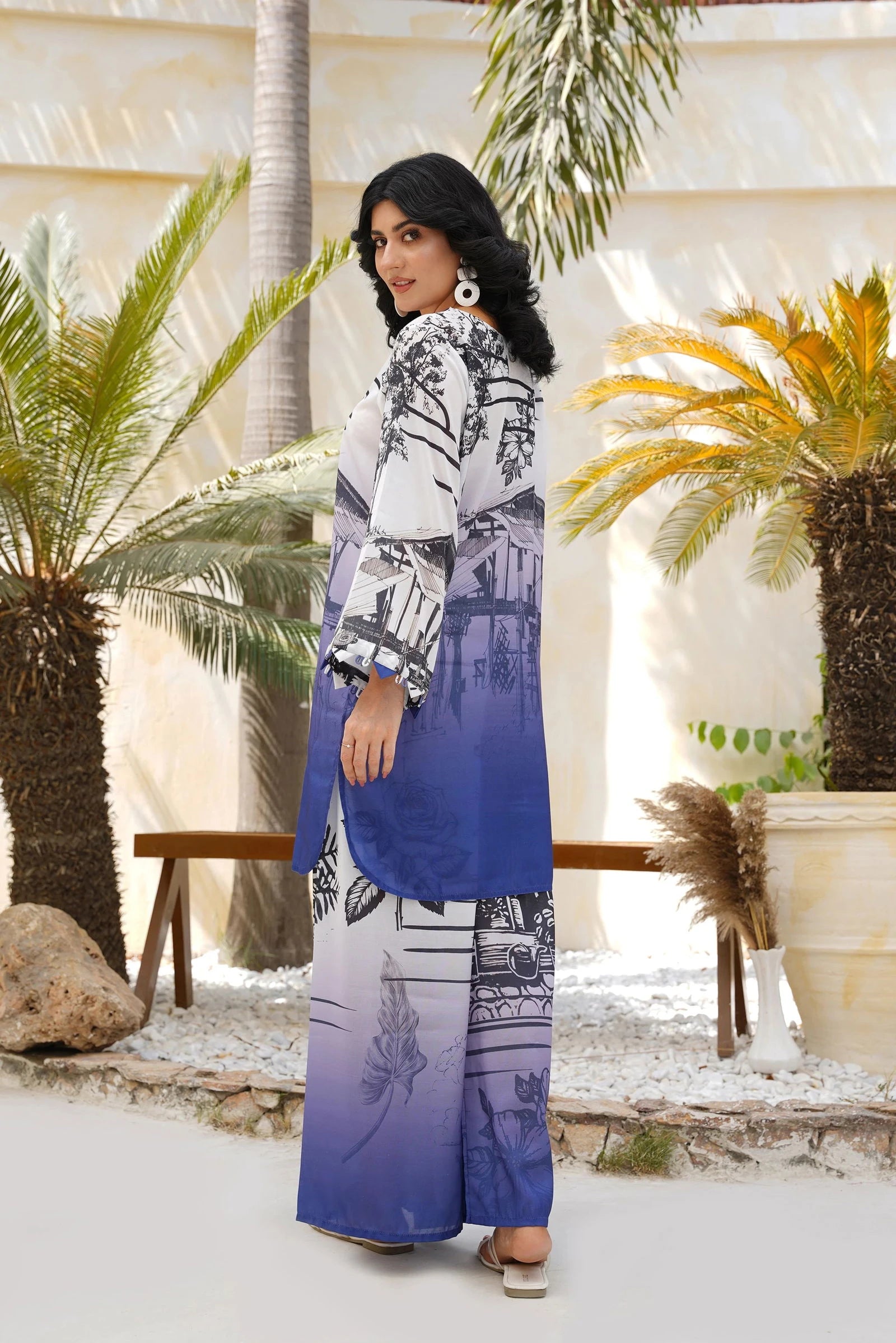 Indigo Sketch Cord Set - Mataish