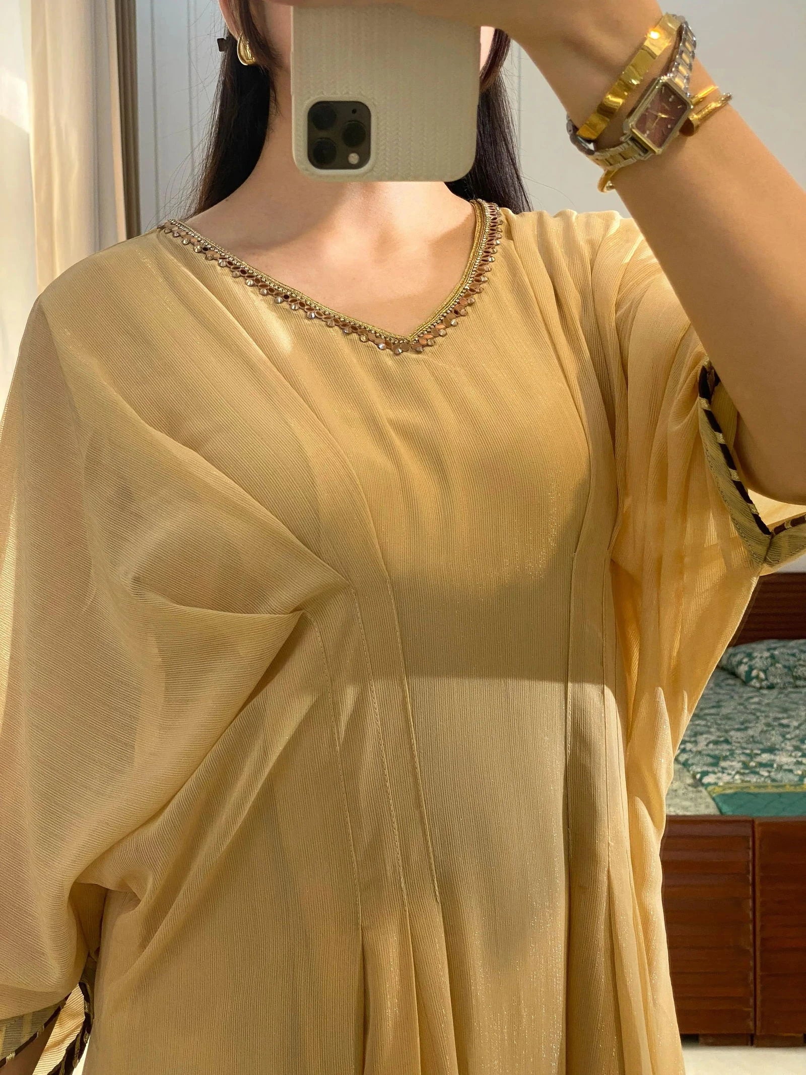 Light Golden Kaftan - Mataish