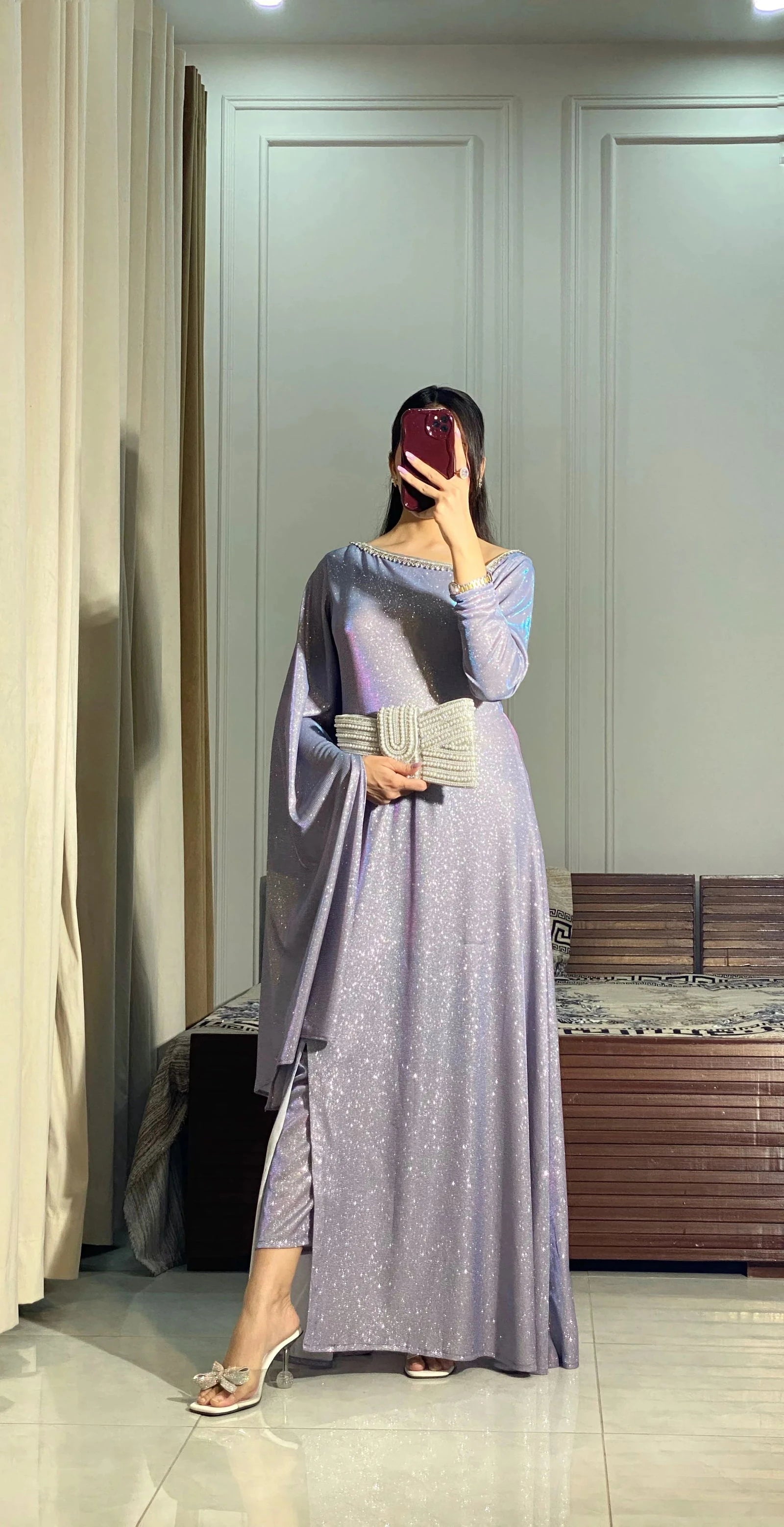 Lilac Sparkle Kaftan - Mataish
