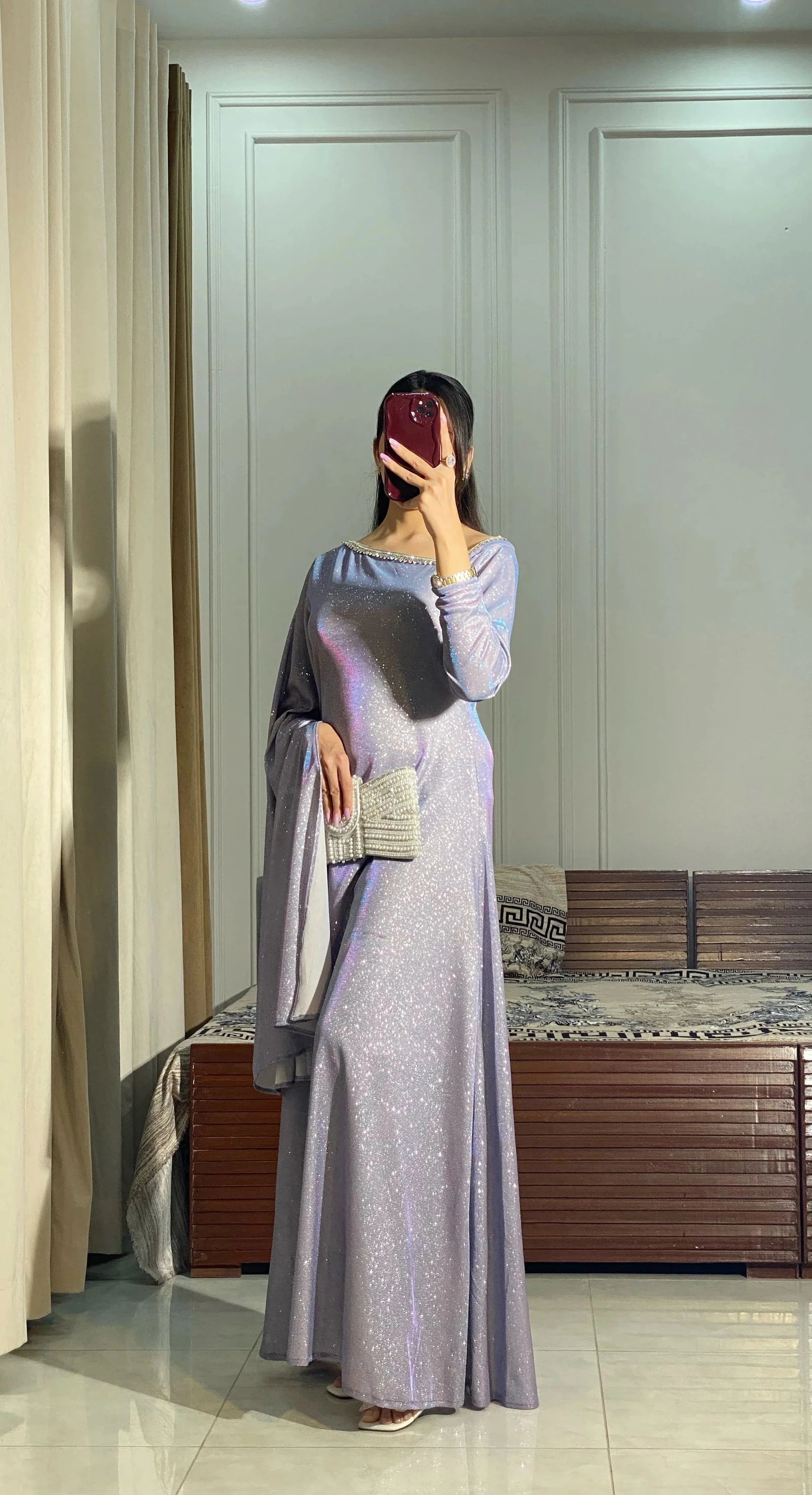 Lilac Sparkle Kaftan - Mataish