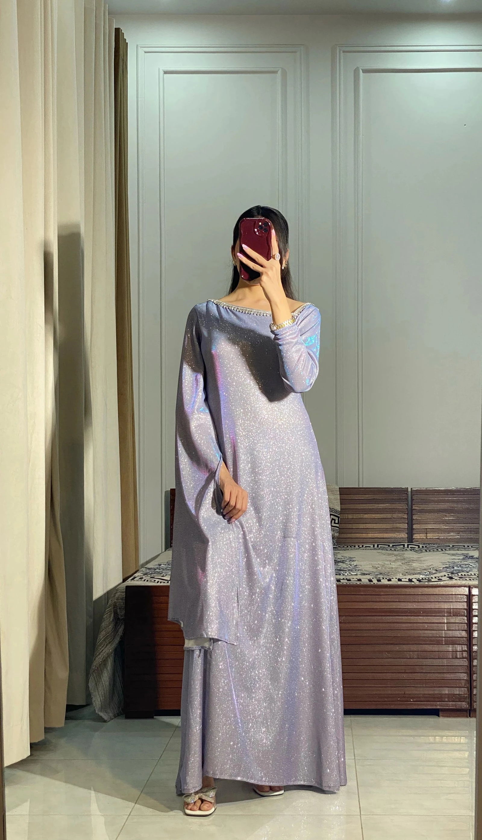 Lilac Sparkle Kaftan - Mataish