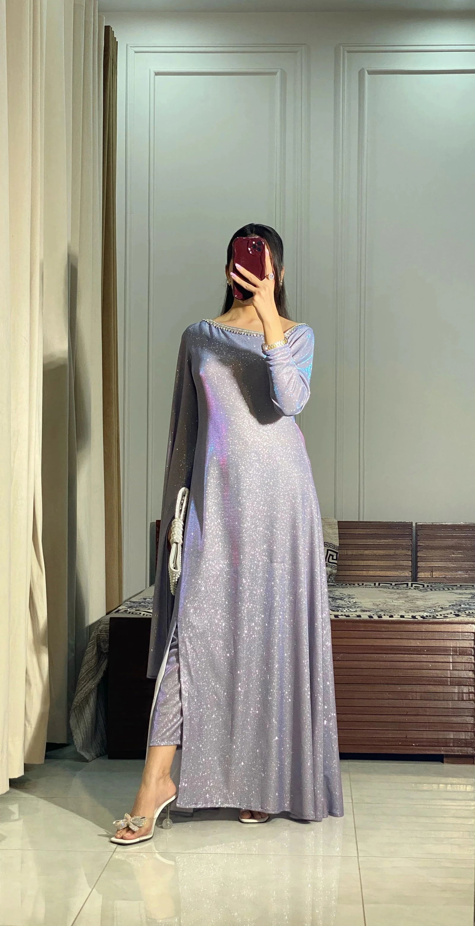 Lilac Sparkle Kaftan - Mataish
