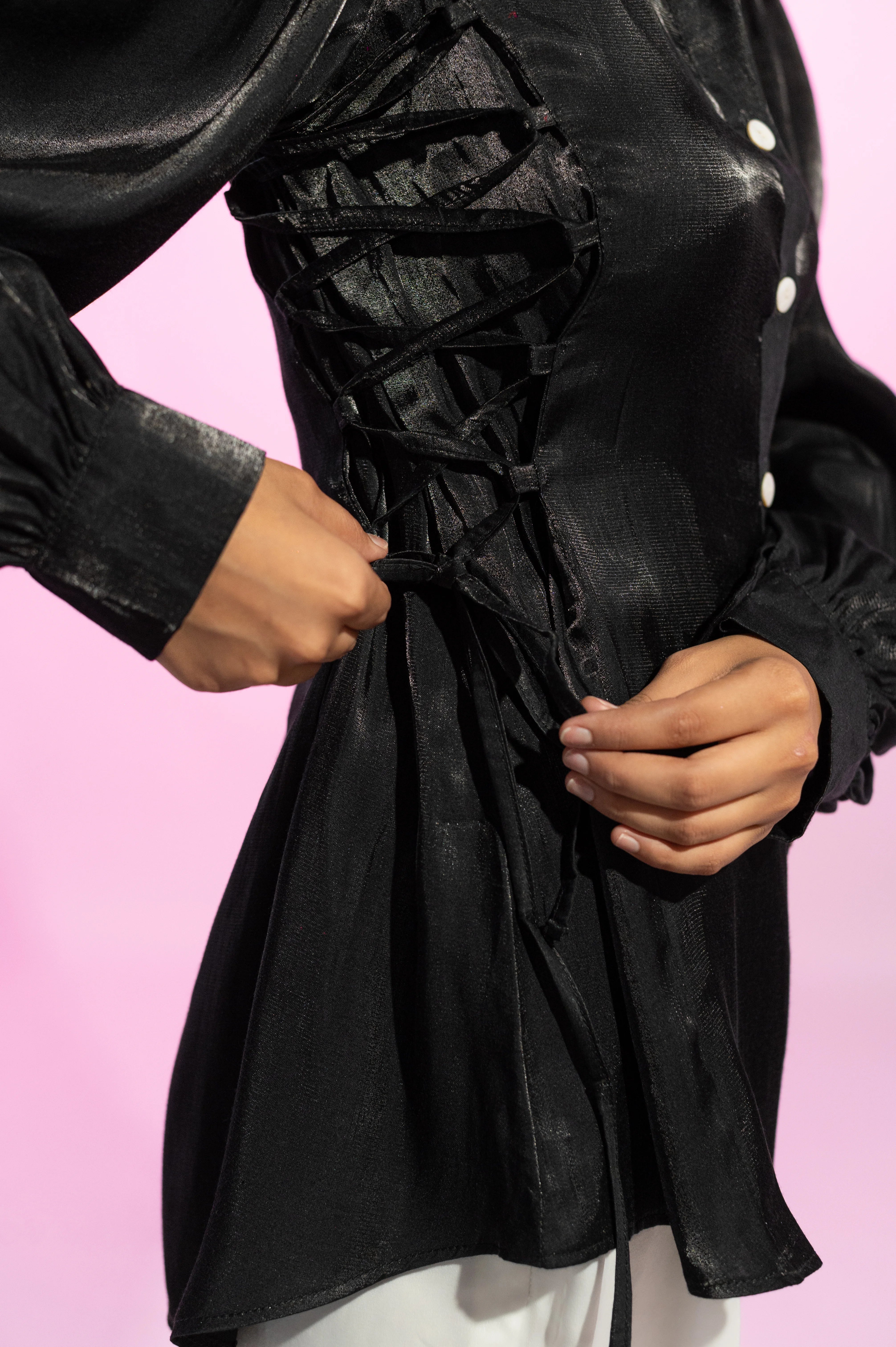 Black Western Shisha Cotton Shirt