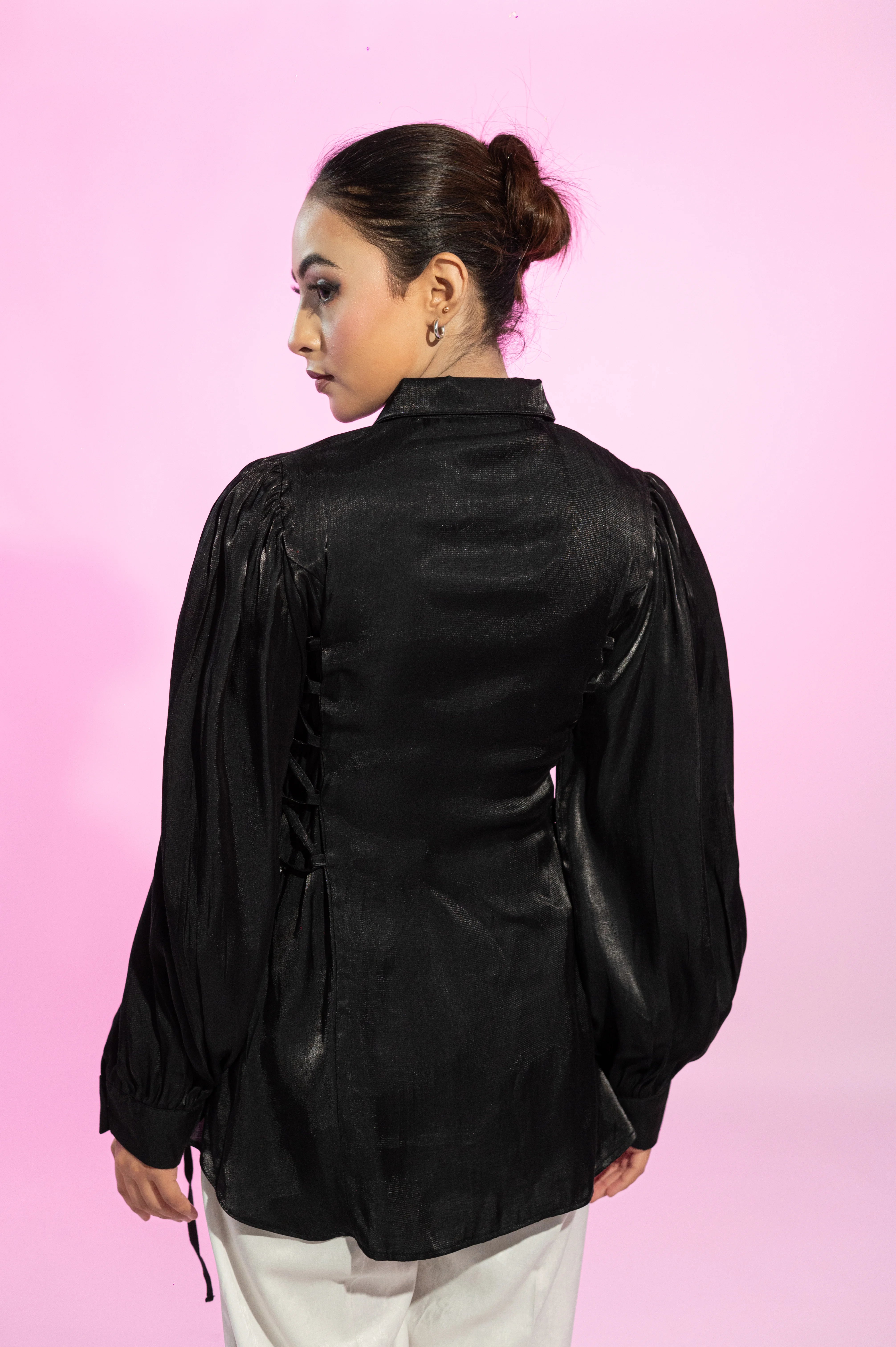 Black Western Shisha Cotton Shirt