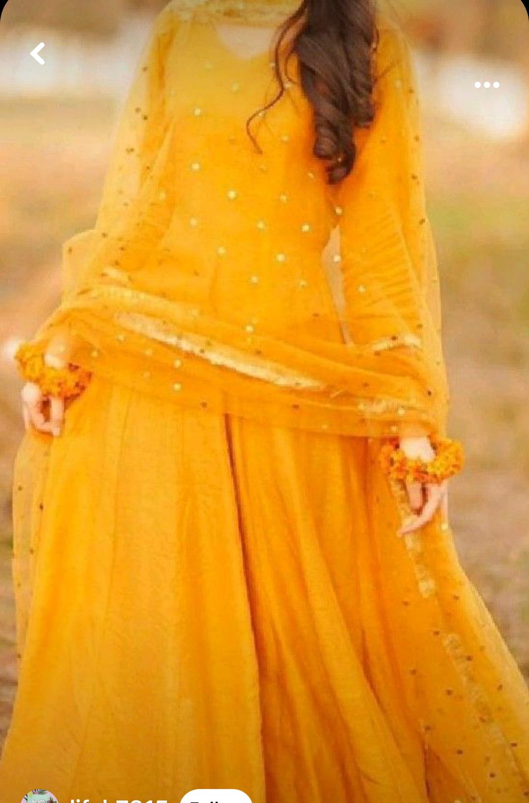 Mustard Yellow Chiffon Anarkali - Mataish