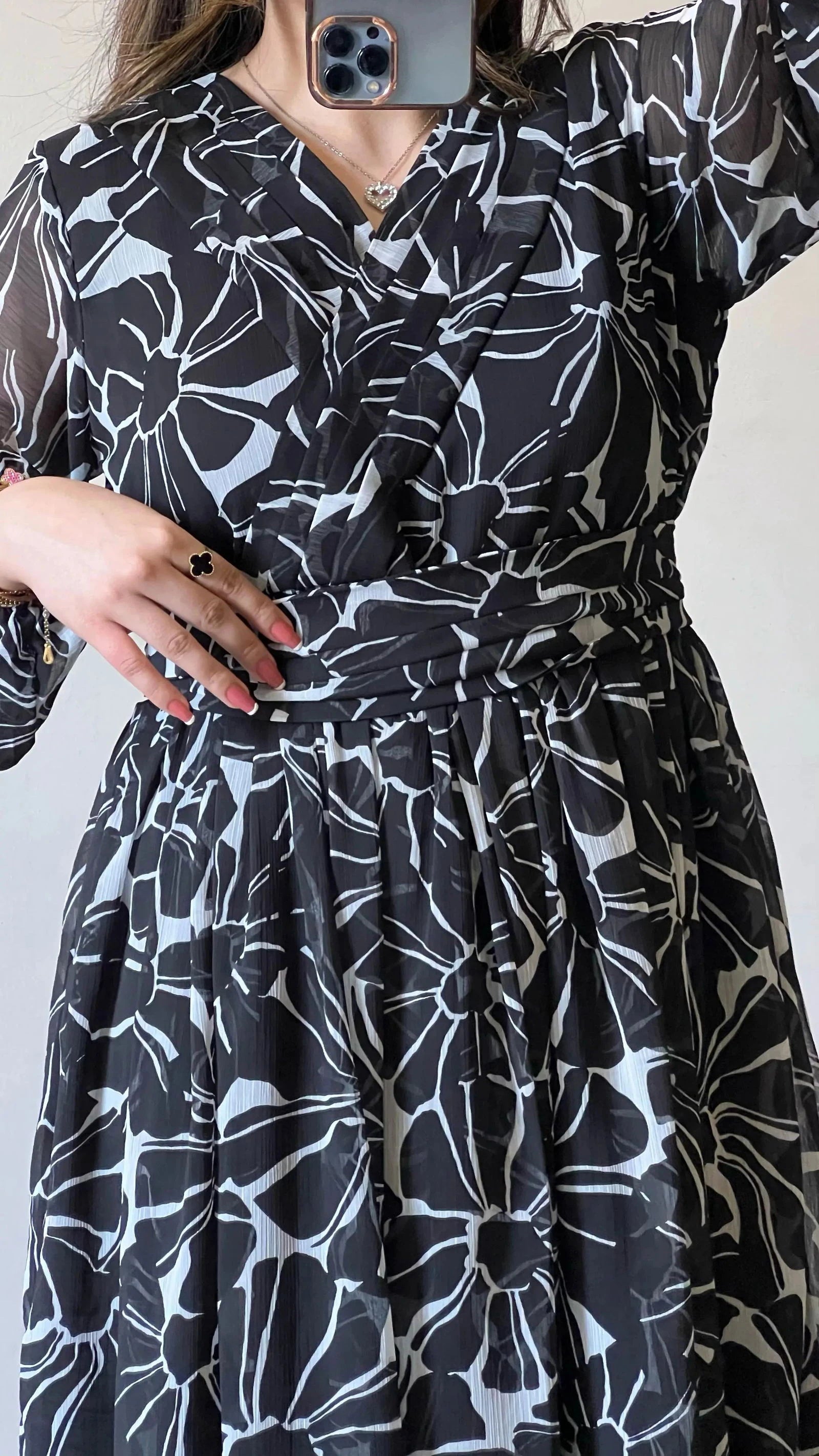 Noir Bloom Frock - Mataish