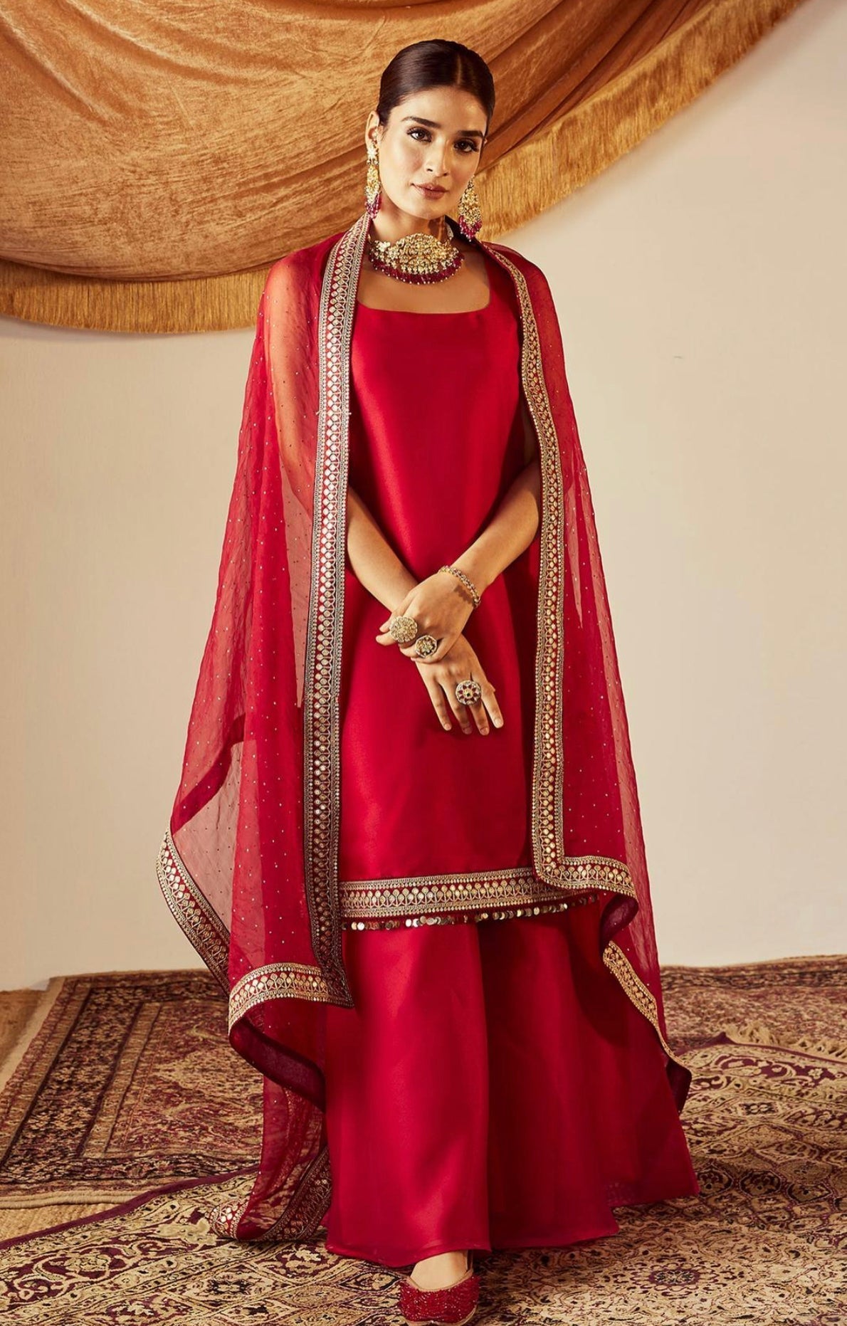 Red Raw Silk - Mataish