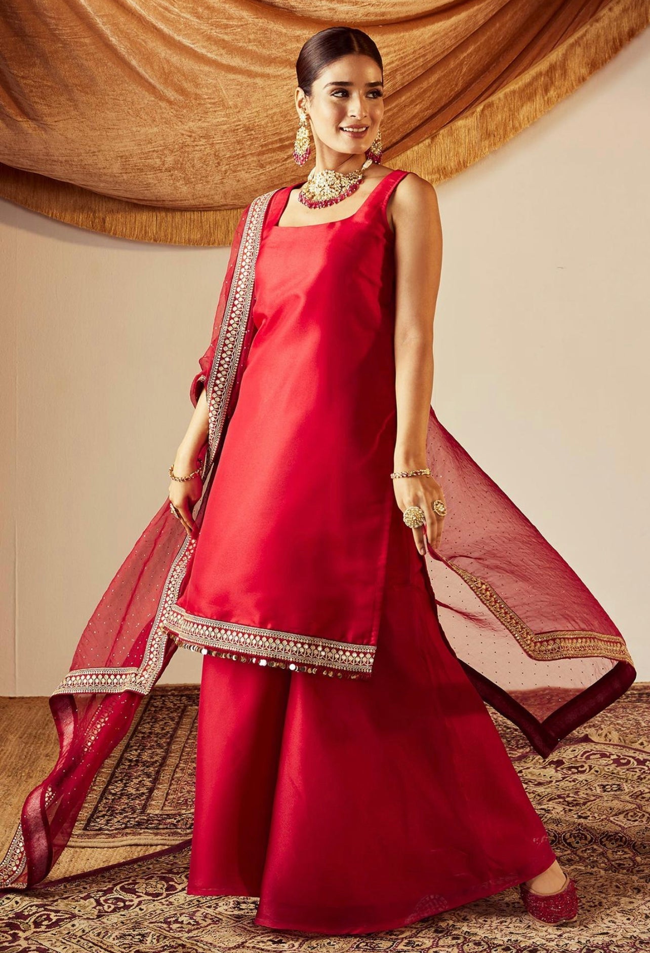 Red Raw Silk - Mataish