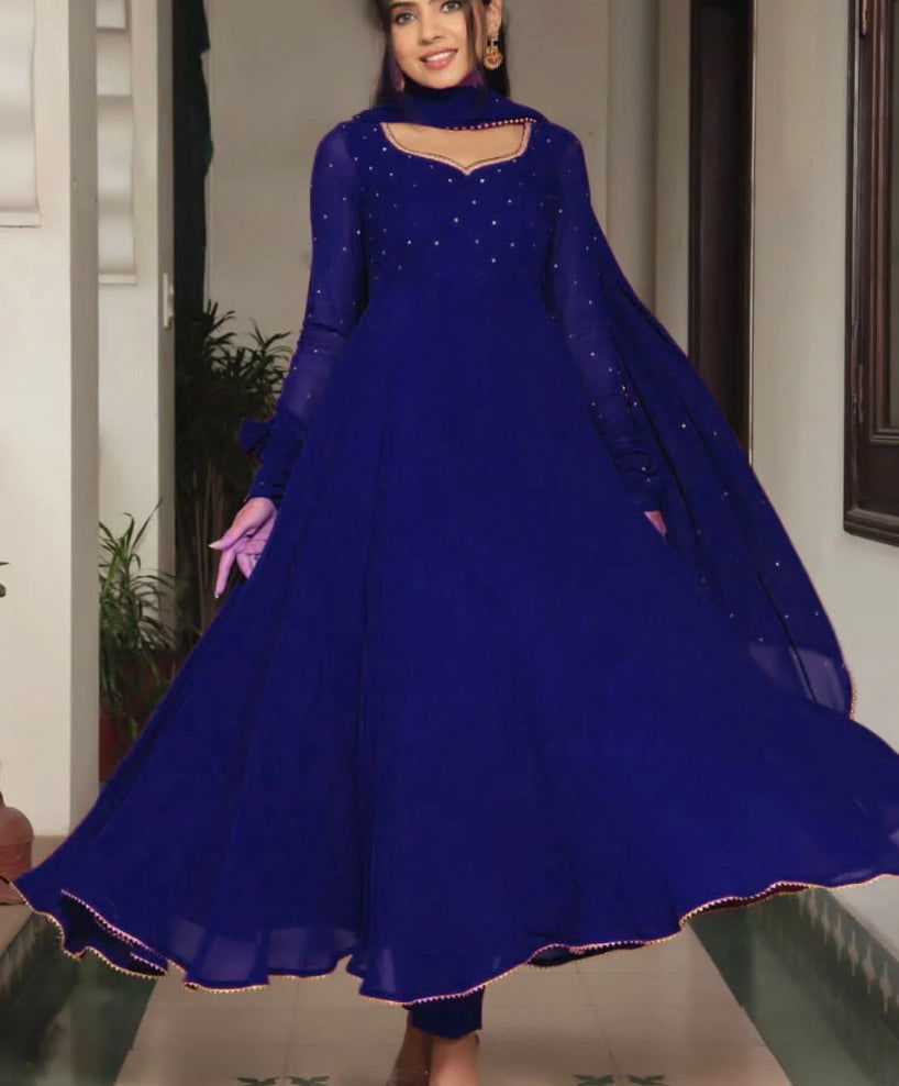 Royal Blue Anarkali - Mataish