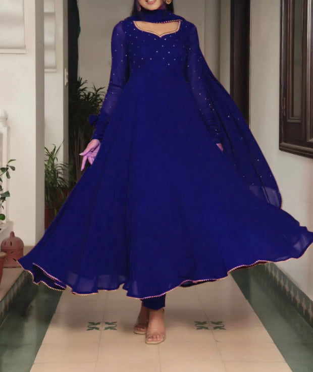 Royal Blue Anarkali - Mataish