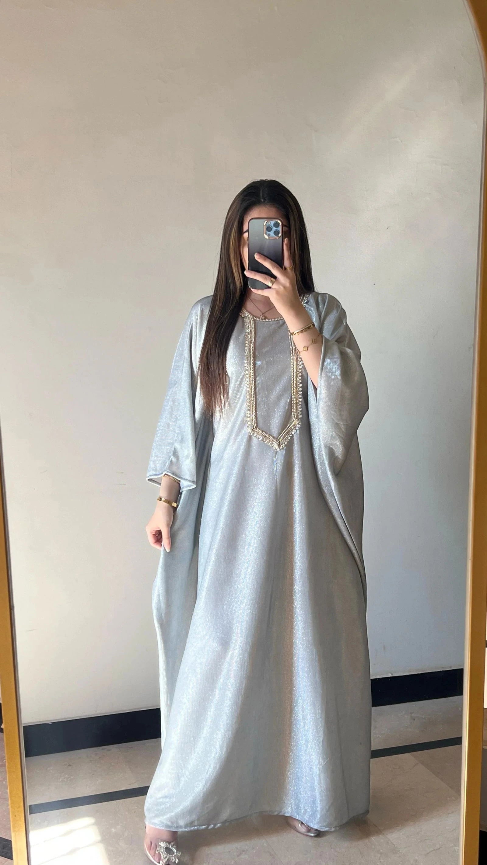 Silver Moonlit Kaftan - Mataish