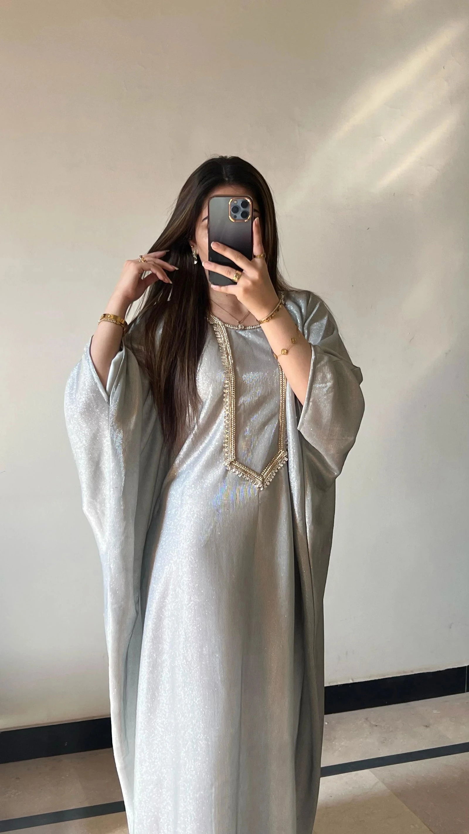 Silver Moonlit Kaftan - Mataish