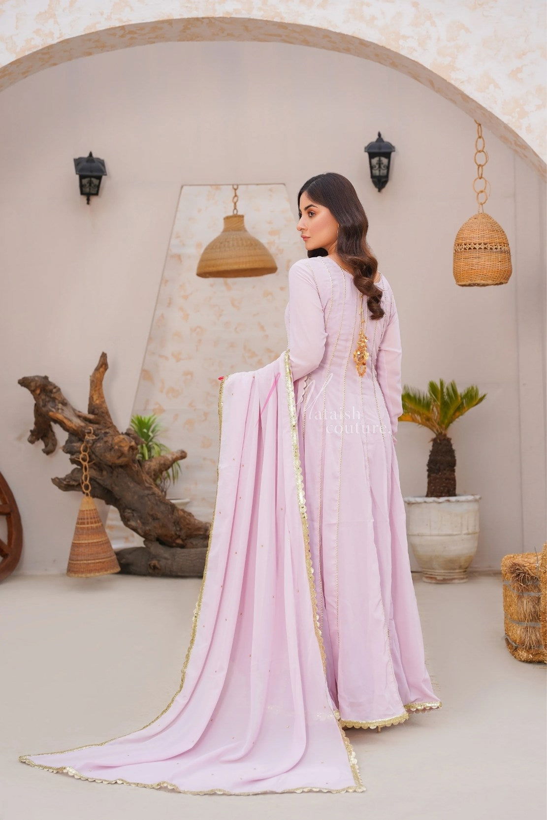 Tea Pink Gown - Mataish Couture