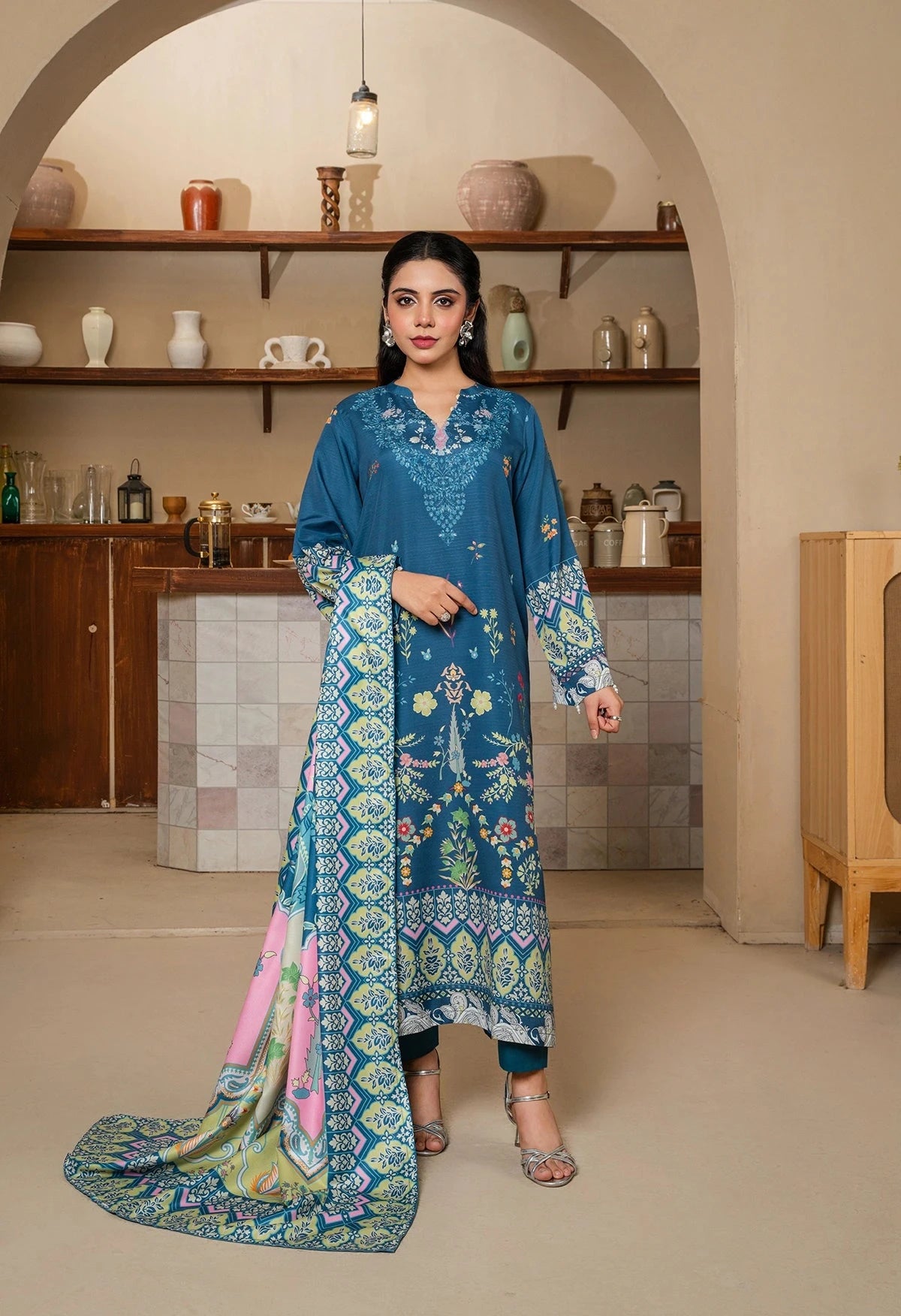 Teal Blossom Suit - Mataish