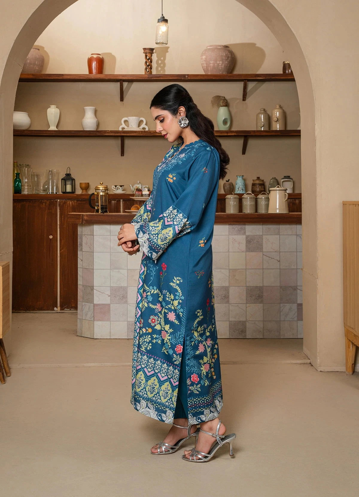 Teal Blossom Suit - Mataish