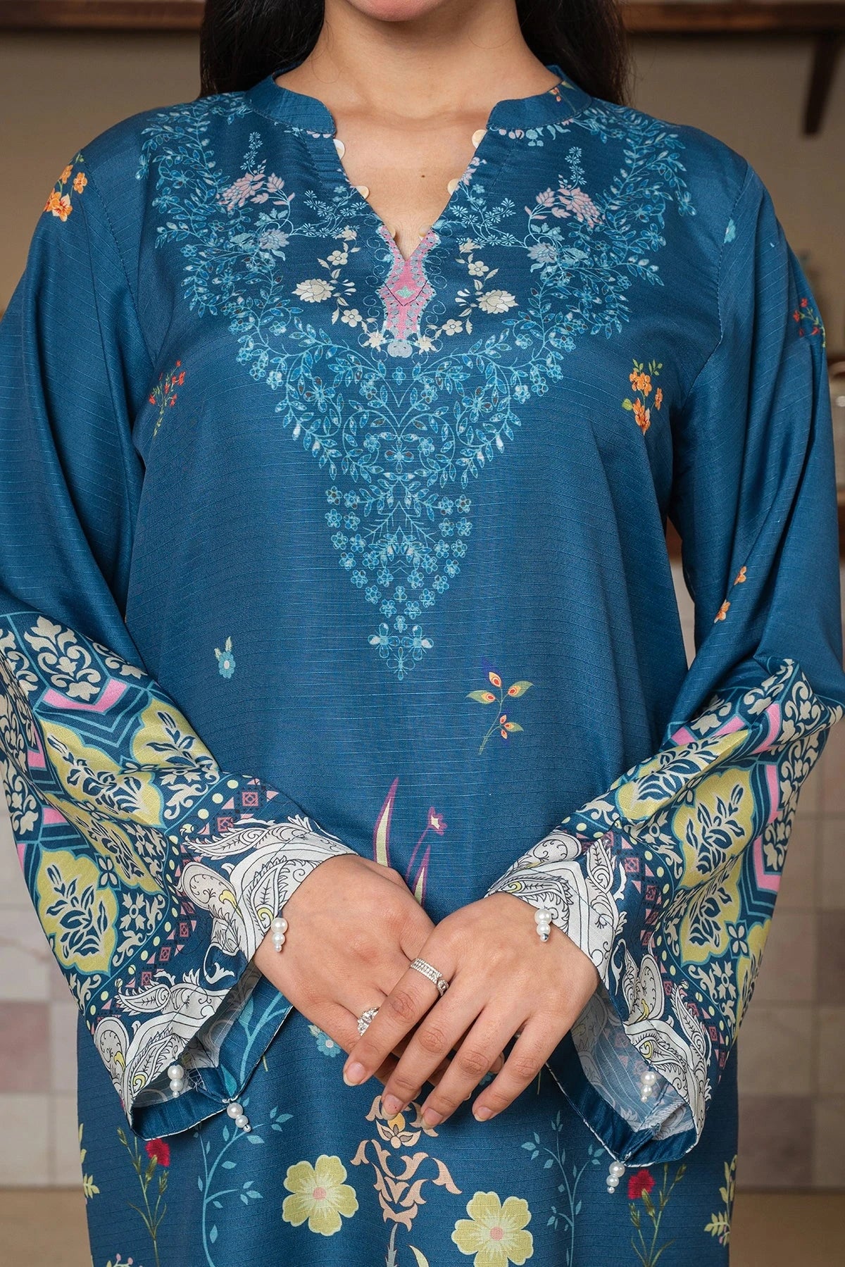 Teal Blossom Suit - Mataish