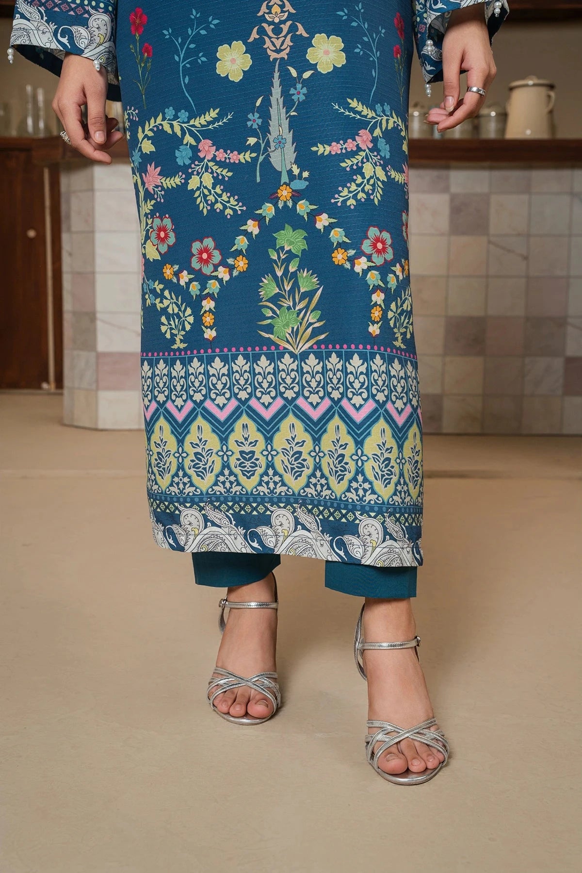 Teal Blossom Suit - Mataish