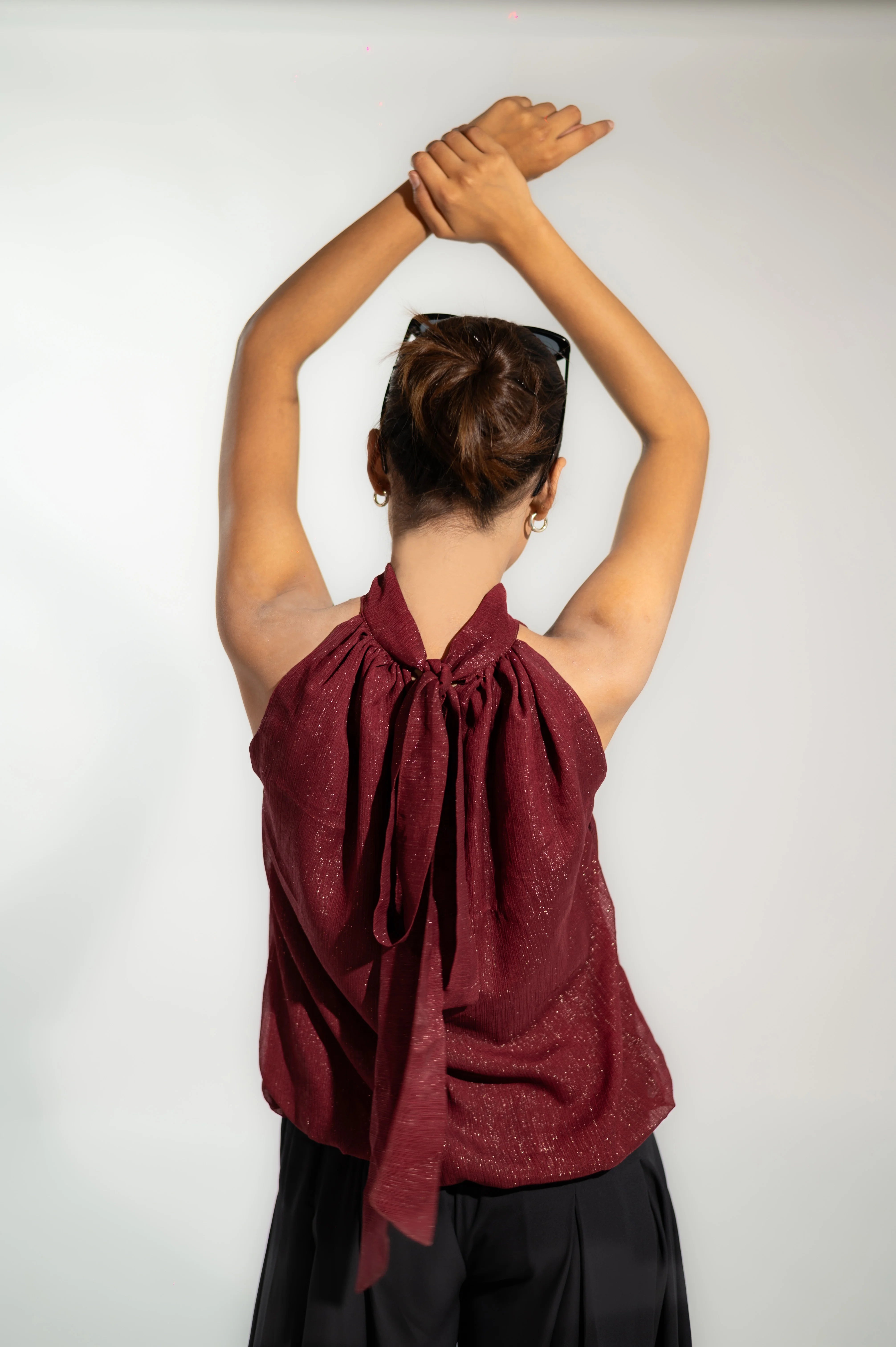 Maroon Halter Party Top