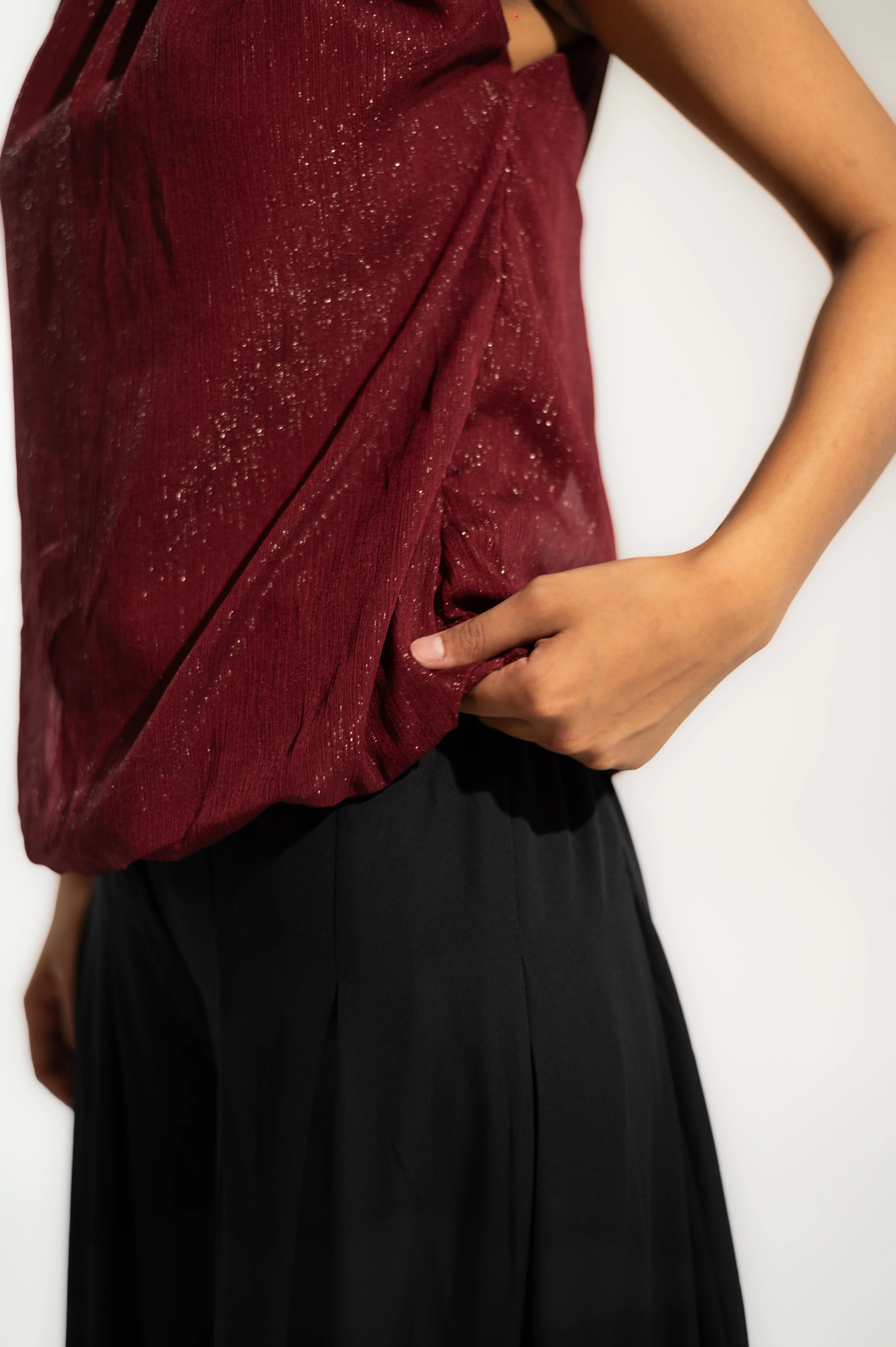 Maroon Halter Party Top