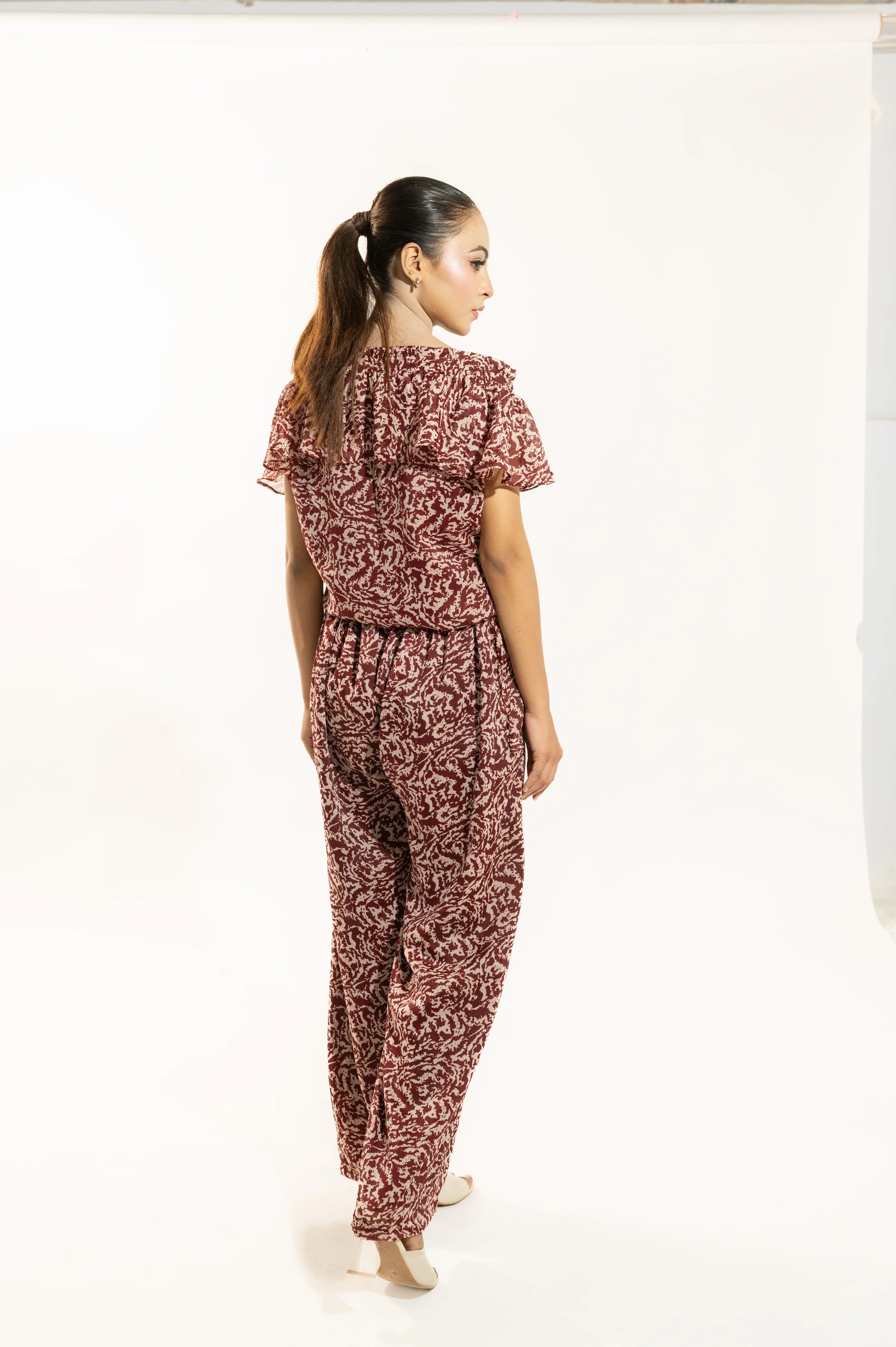 Maroon Printed Co-Ord Set