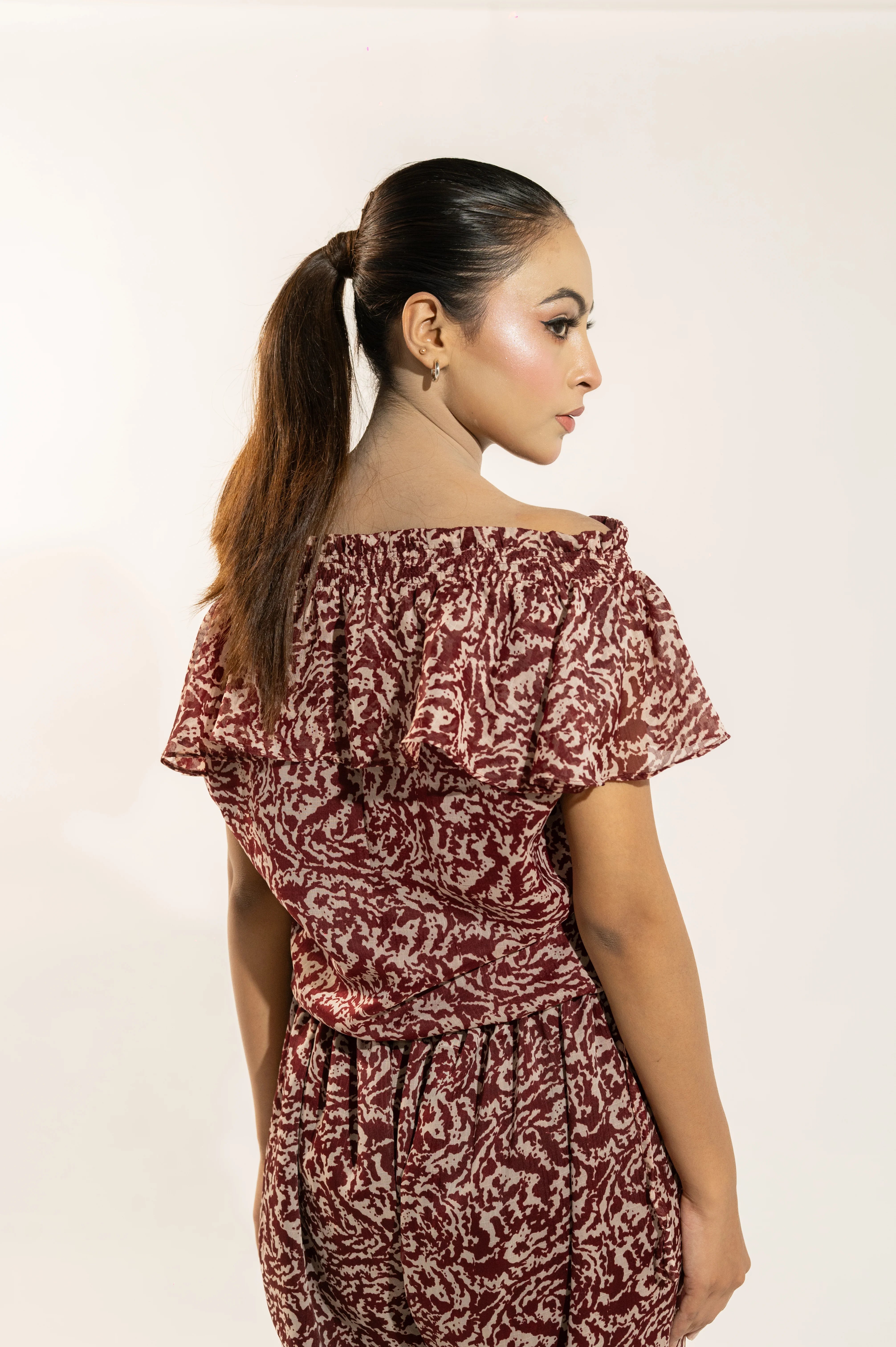 Maroon Printed Co-Ord Set