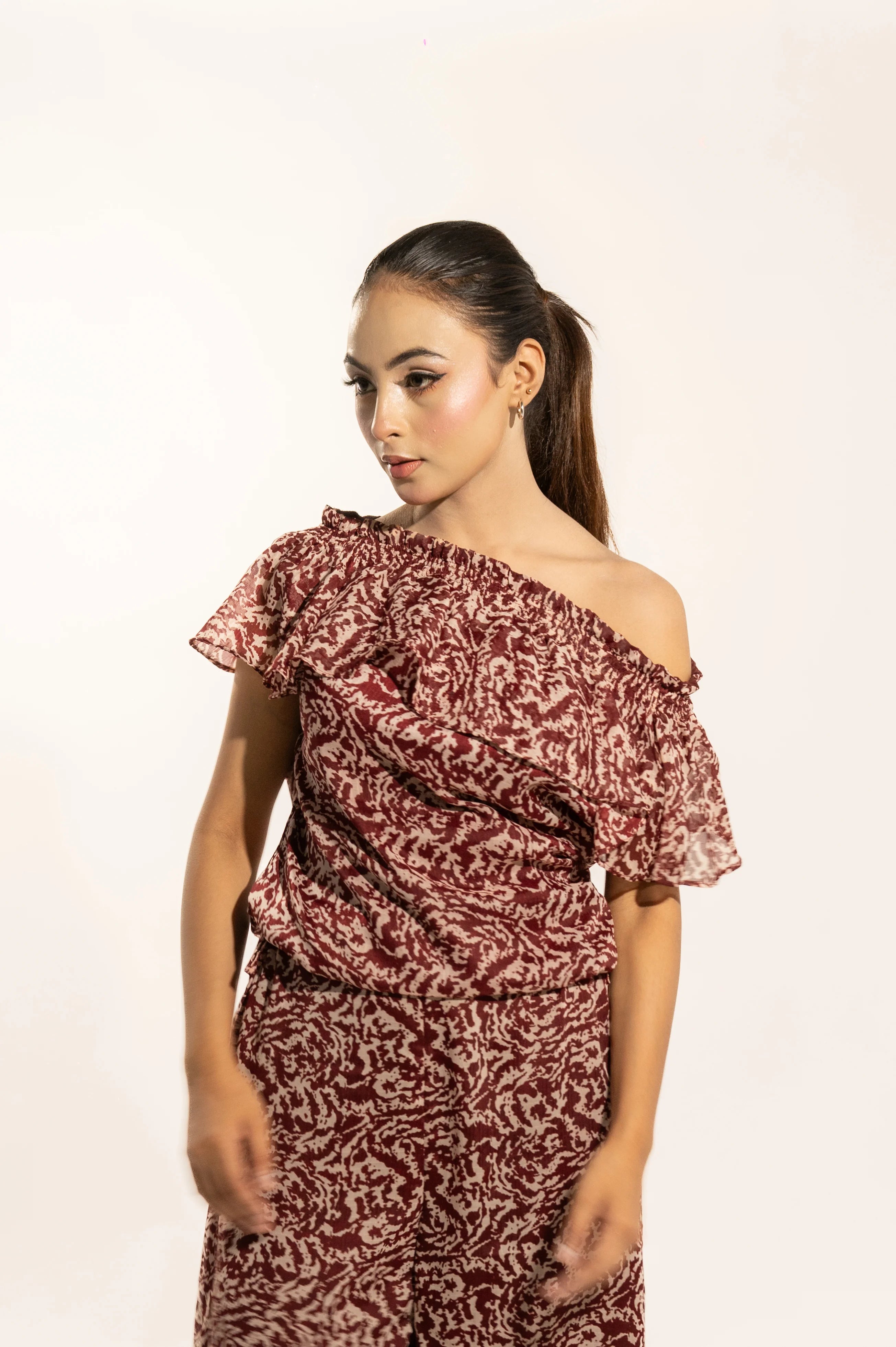 Maroon Printed Co-Ord Set