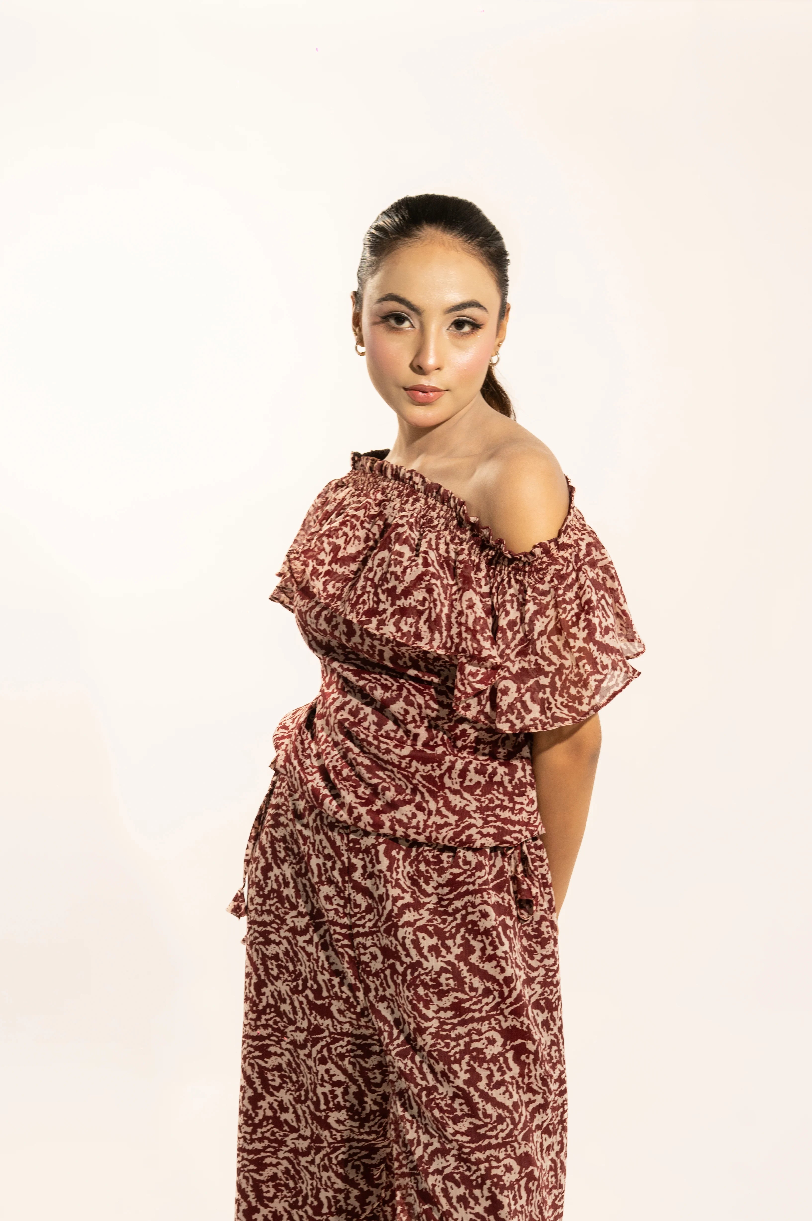 Maroon Printed Co-Ord Set